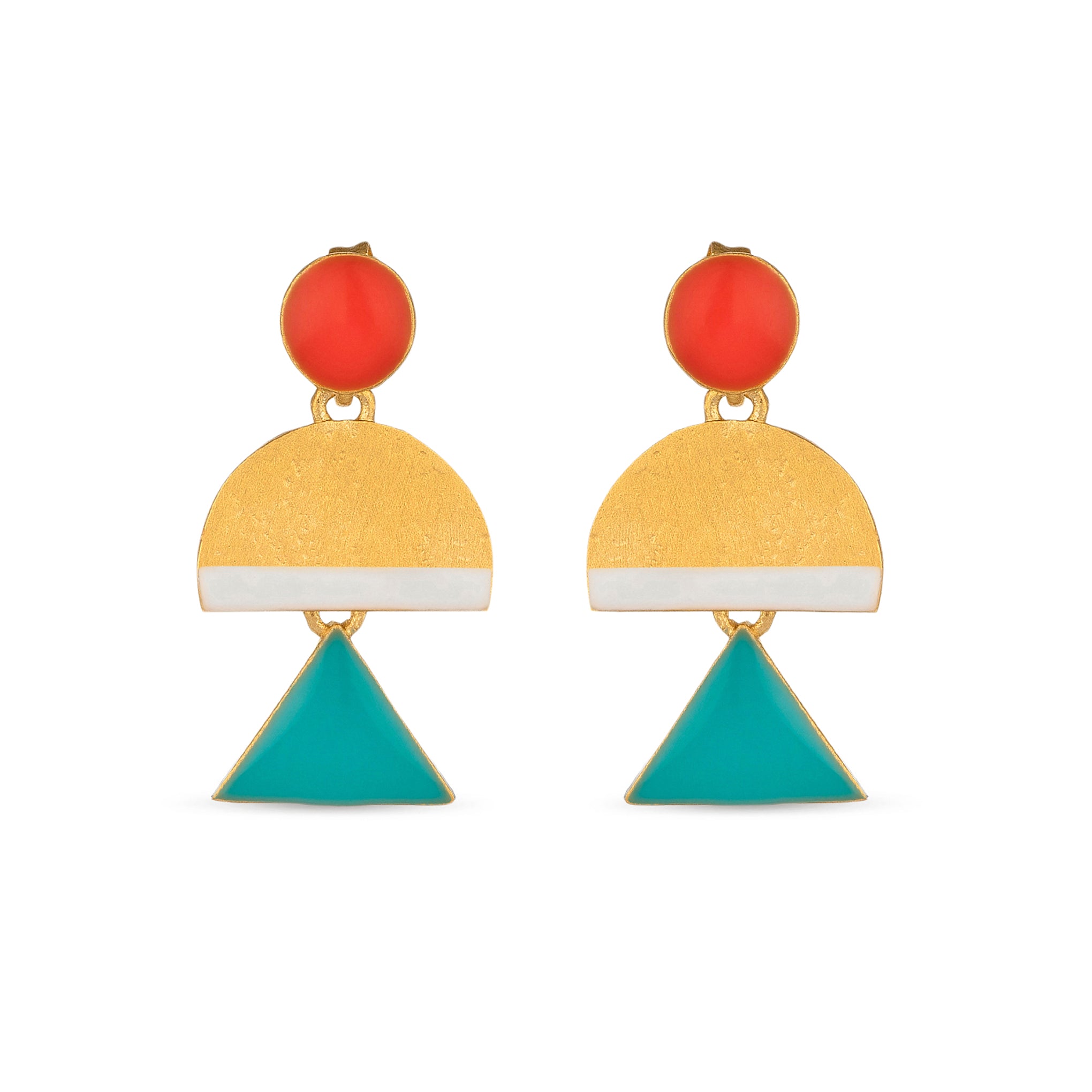 Somni Gold-Plated Point & Triangle Drop Earrings
