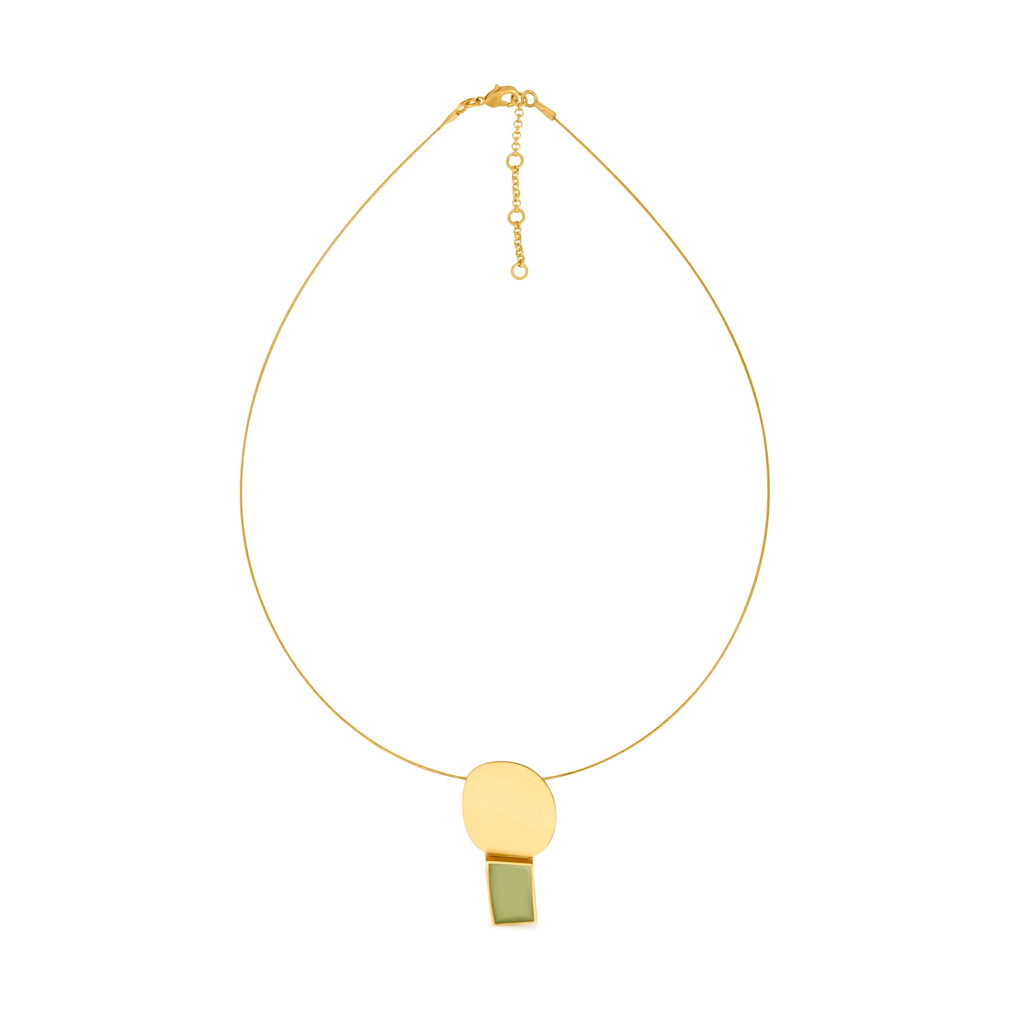 Geometric Collage Gold-Plated Pendant Wire Necklace