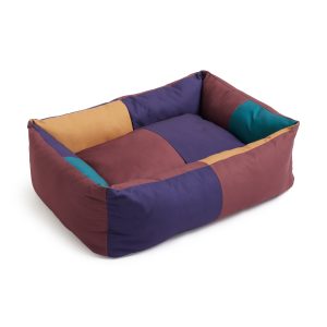 HAY Dog Bed in Recycled Polyester - Burgundy/ Green