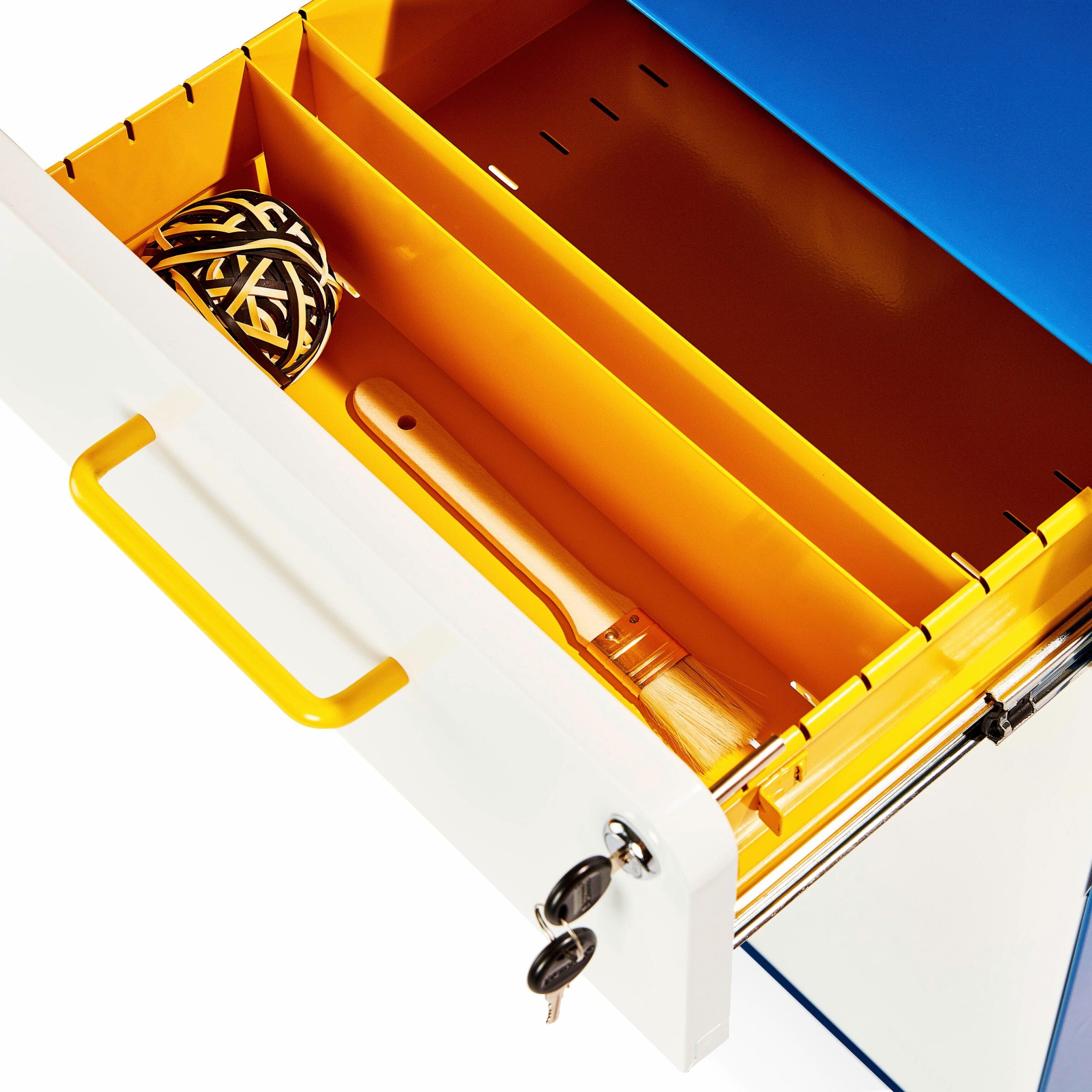 Poppin Stow 3-Drawer File Cabinet - Red/ Blue/ Yellow - Image 3