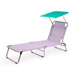 Amigo Outdoor Lounge Chair with Sun Shield - Lilac/ Teal