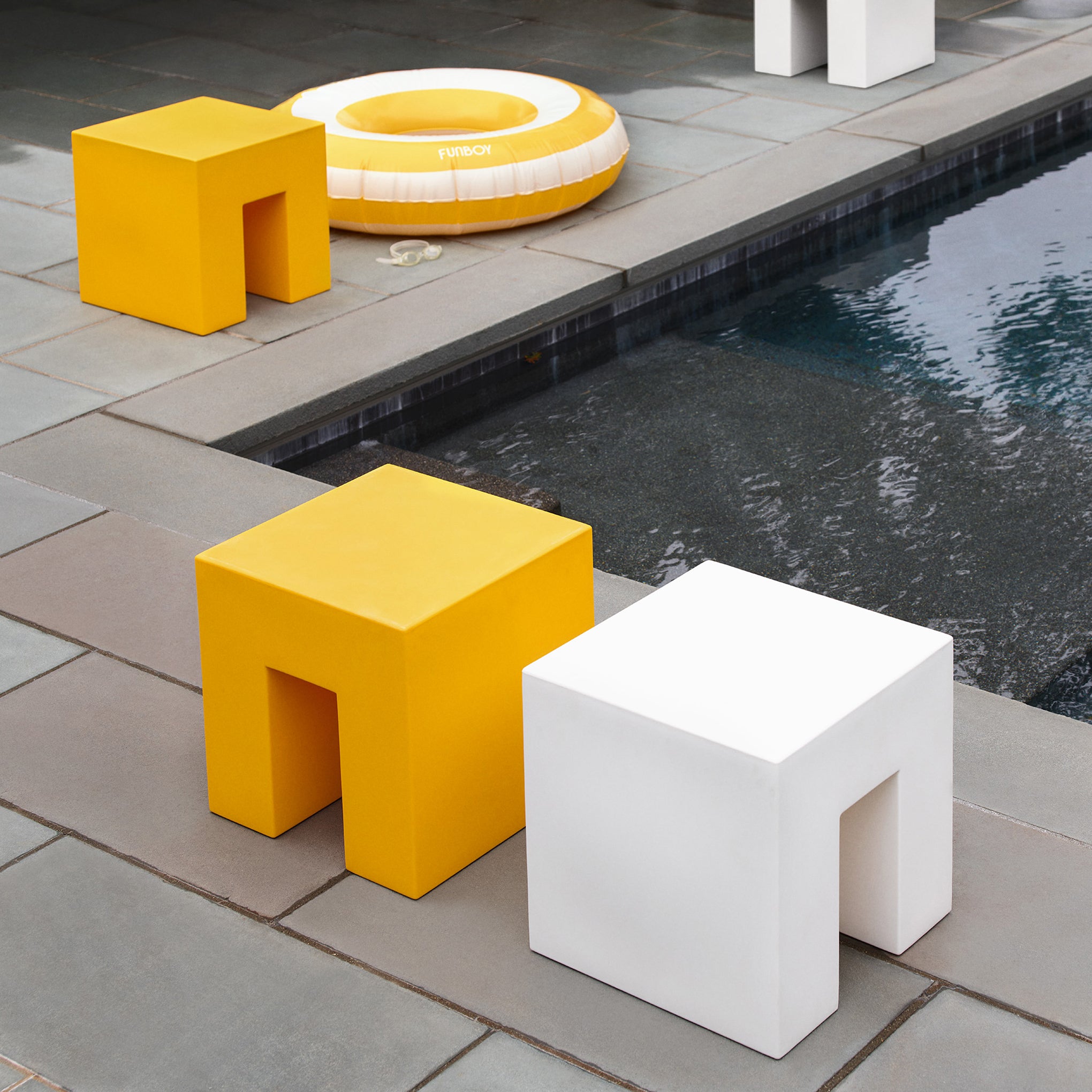 Vignelli Cube Stool from Heller - White - Image 2