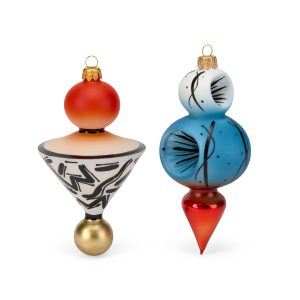 Surreal Glass Holiday Ornaments - Set of 2