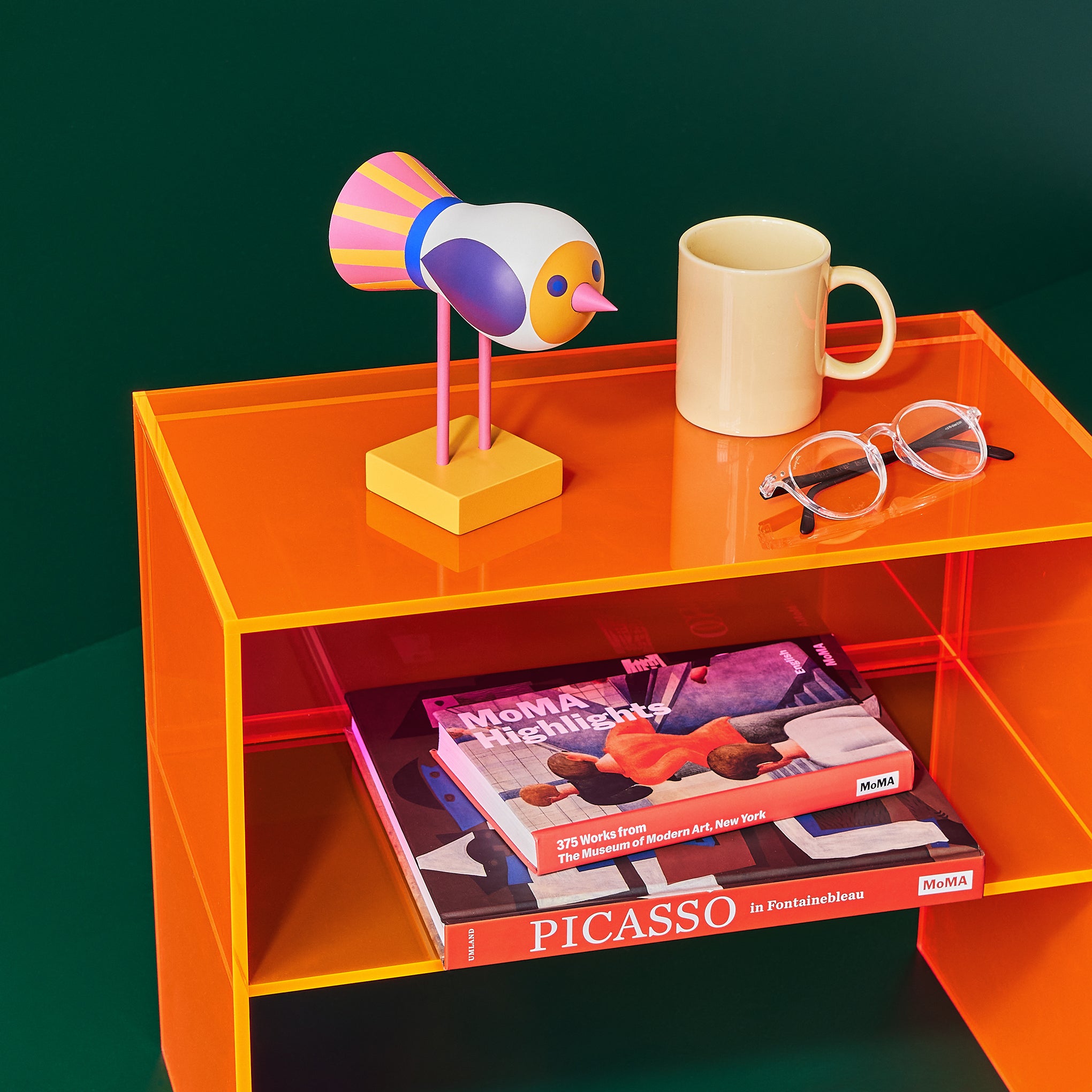 Lisa Larson Wooden Bird Object - Yellow Base - Image 2