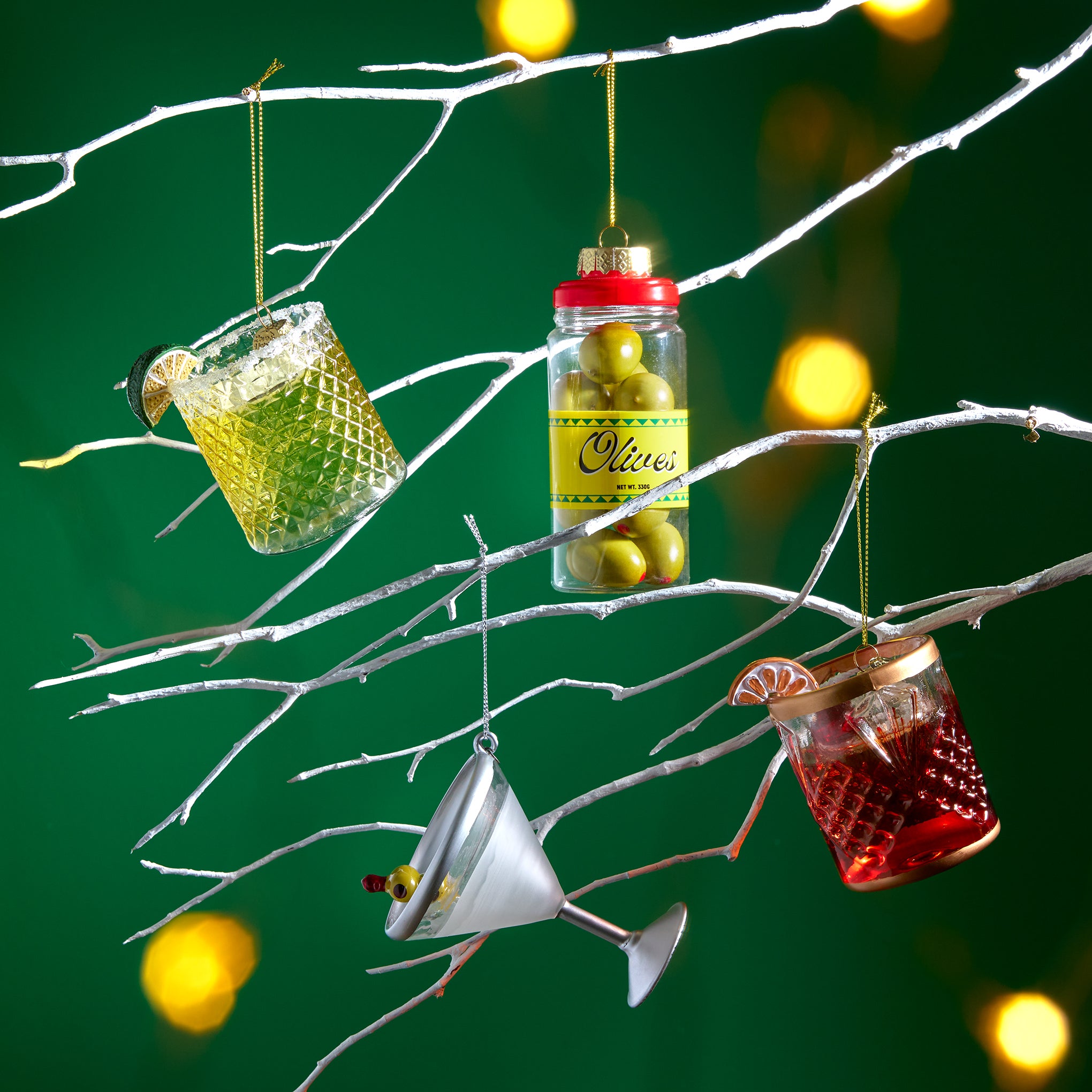 Cocktail Glass Holiday Ornament - Olive Jar - Image 2