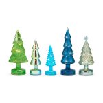 MoMA Colorful LED Lighted Trees - Set of 5 - Small - Blue