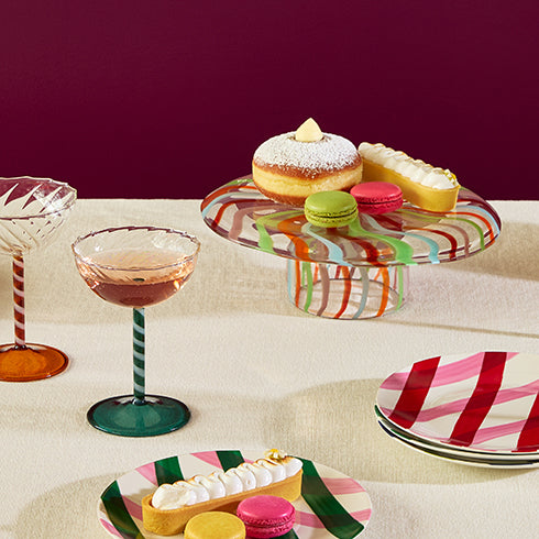 Reversible Cake Stand/Chip & Dip Glass Platter - Image 2