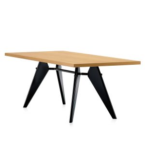 Jean Prouvé EM Table from Vitra - Oak/ Deep Black