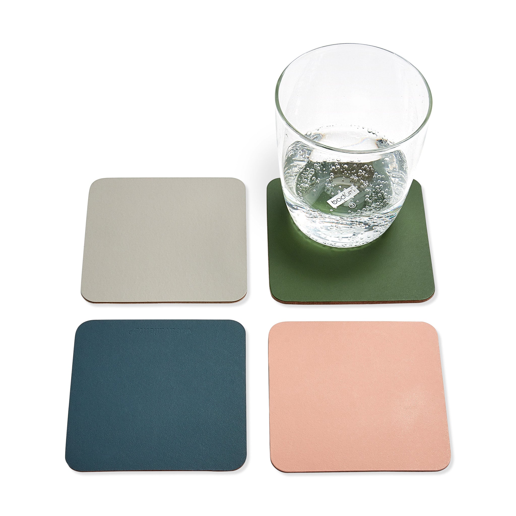 Dual-Sided Recycled Leather Coasters – Set of 4 - Square - Image 8