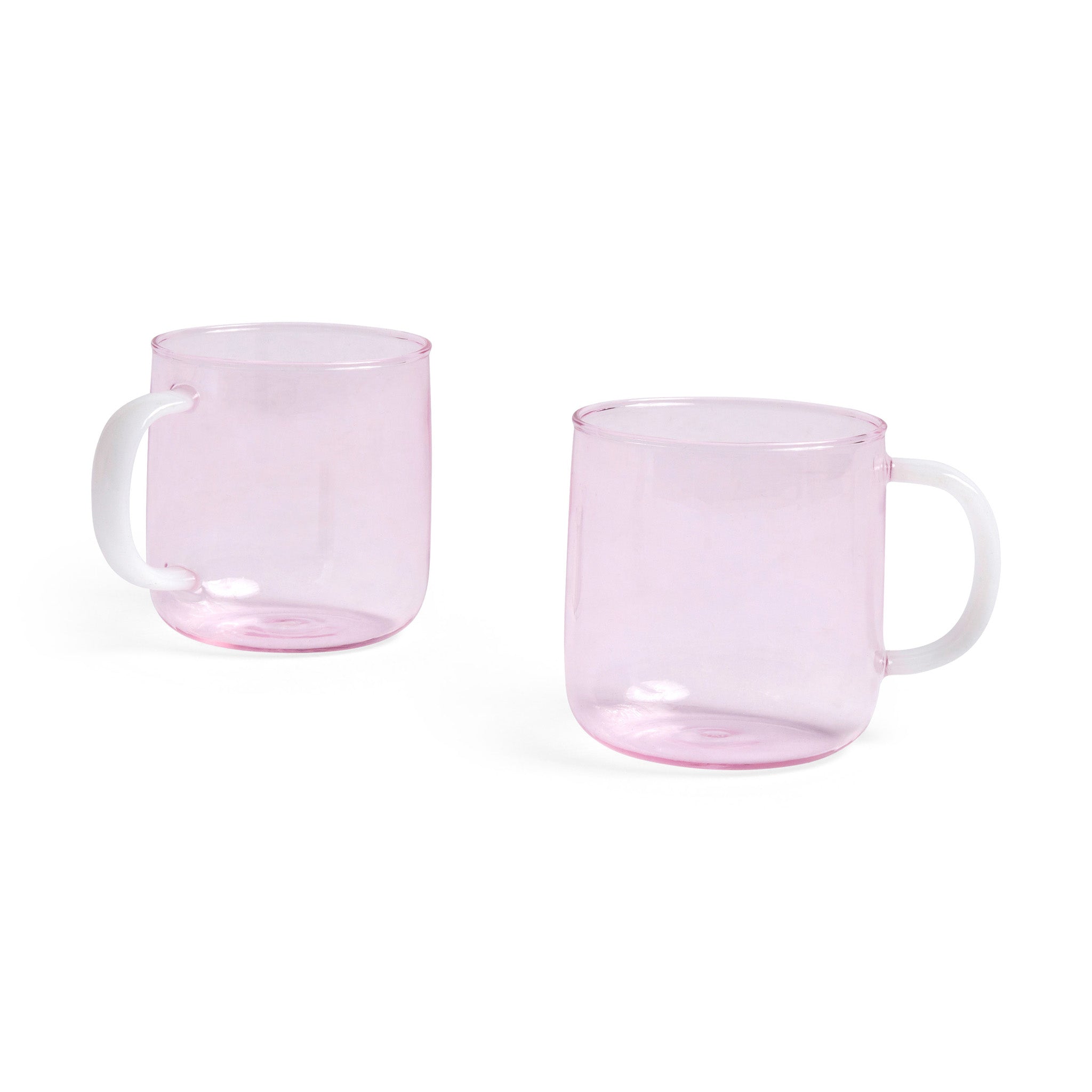 HAY Glass Mugs - Set of 2 - Grey/ Light Pink - Image 4