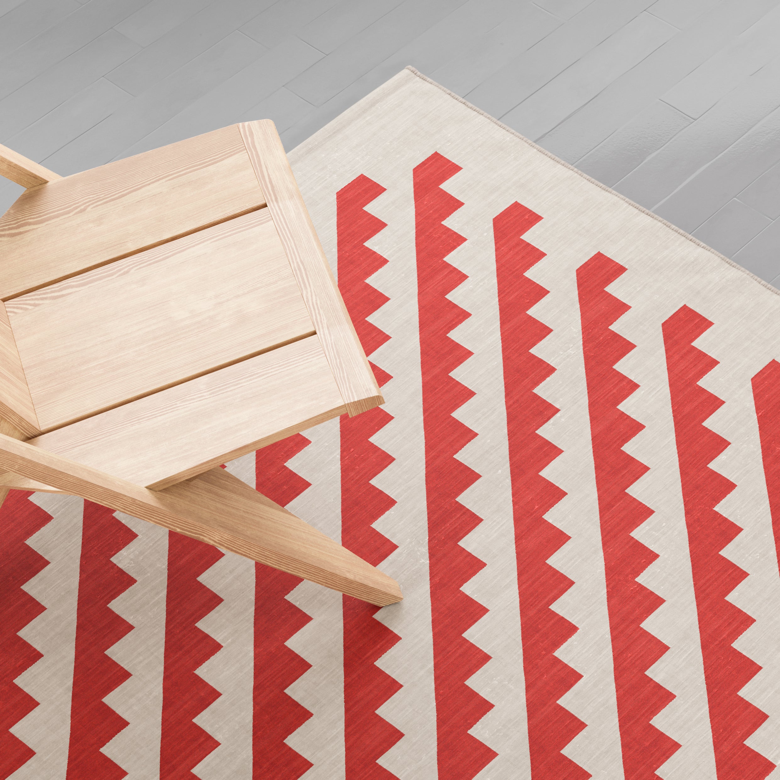 Maharam Alexander Girard Cotton Steps Rug - Blue Gray/ Black - Image 7