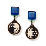 Finn Vita Drop Earrings - Blue/ Black