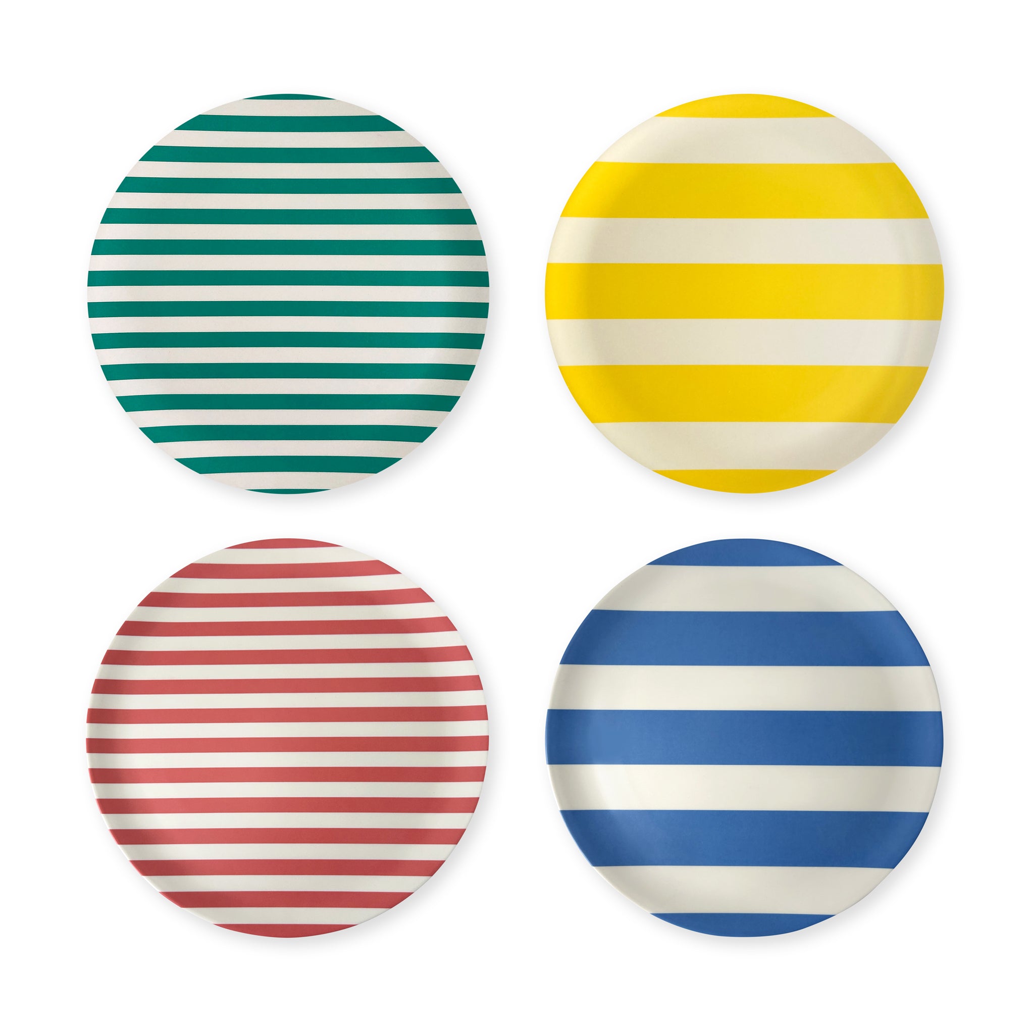Bamboo Colorful Striped Dinnerware - Set of 4 - Dinner Plate