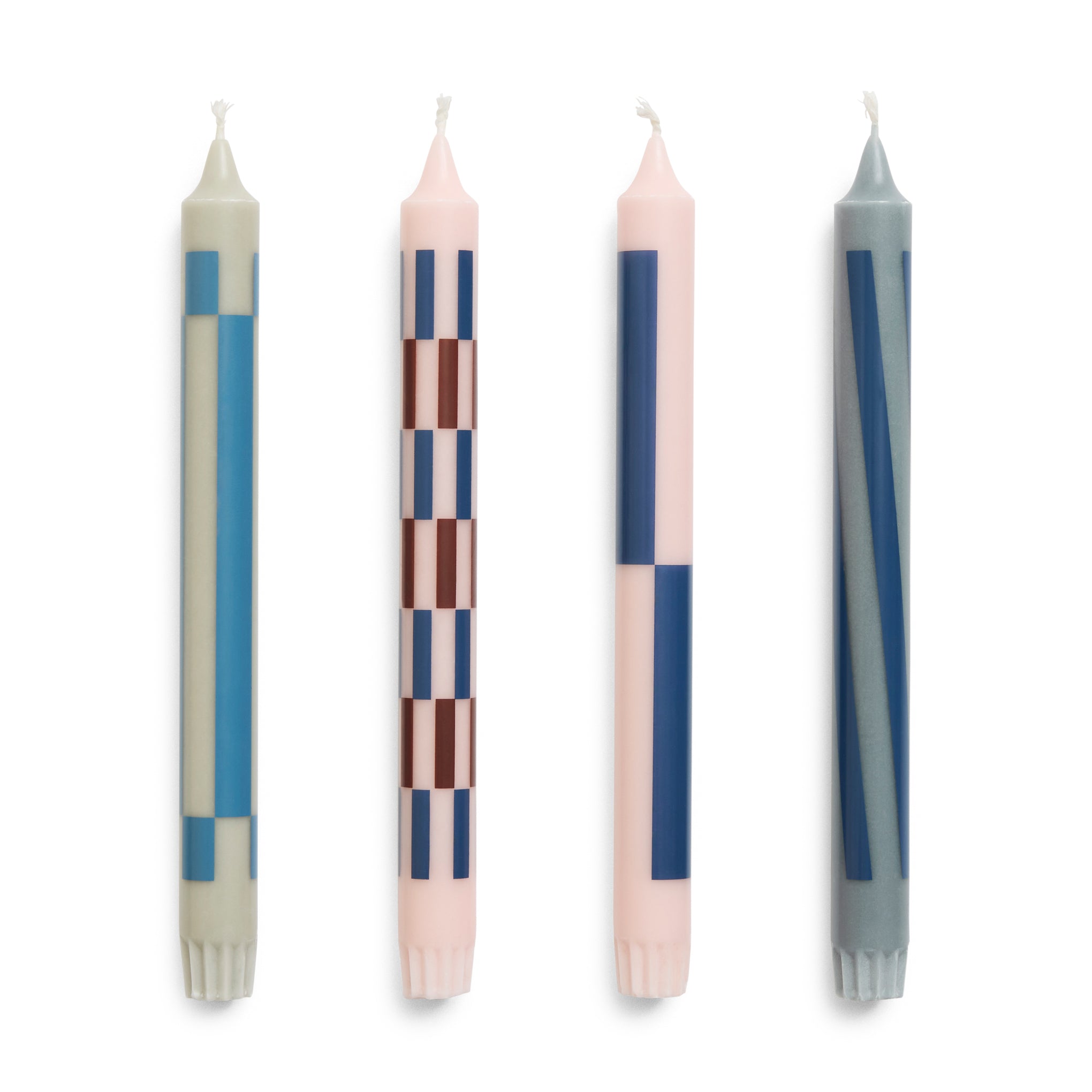 HAY Pattern Taper Candle - Light Pink/ Blue - Image 2