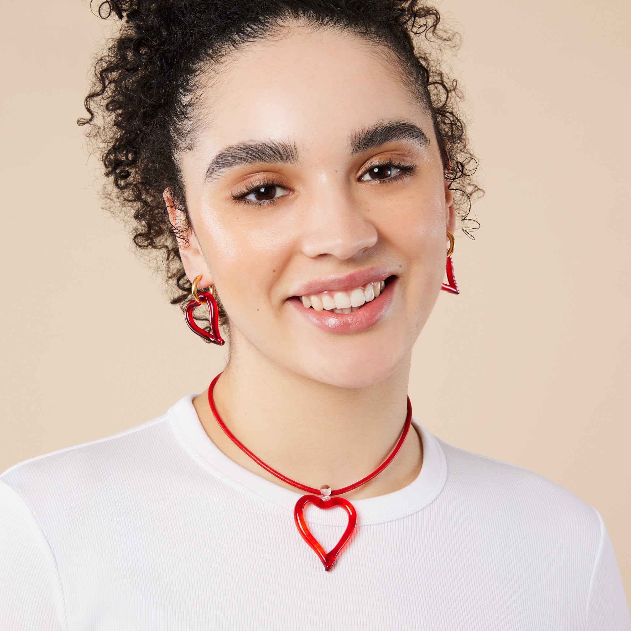 Sandralexandra Heart Of Glass Earrings - Red - Image 2