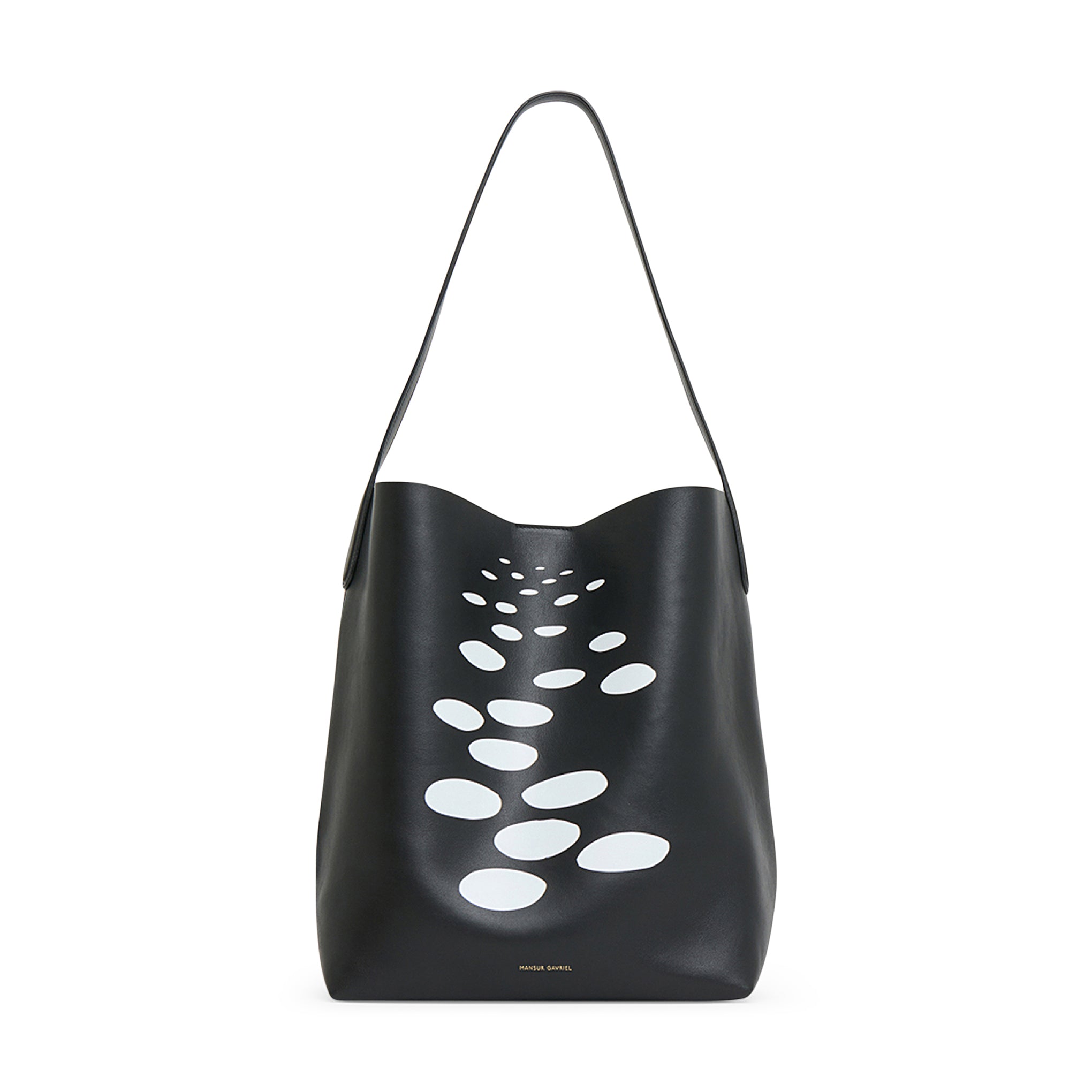 Alexander Calder Mansur Gavriel Everyday Cabas Leather Tote Bag - Dots Black