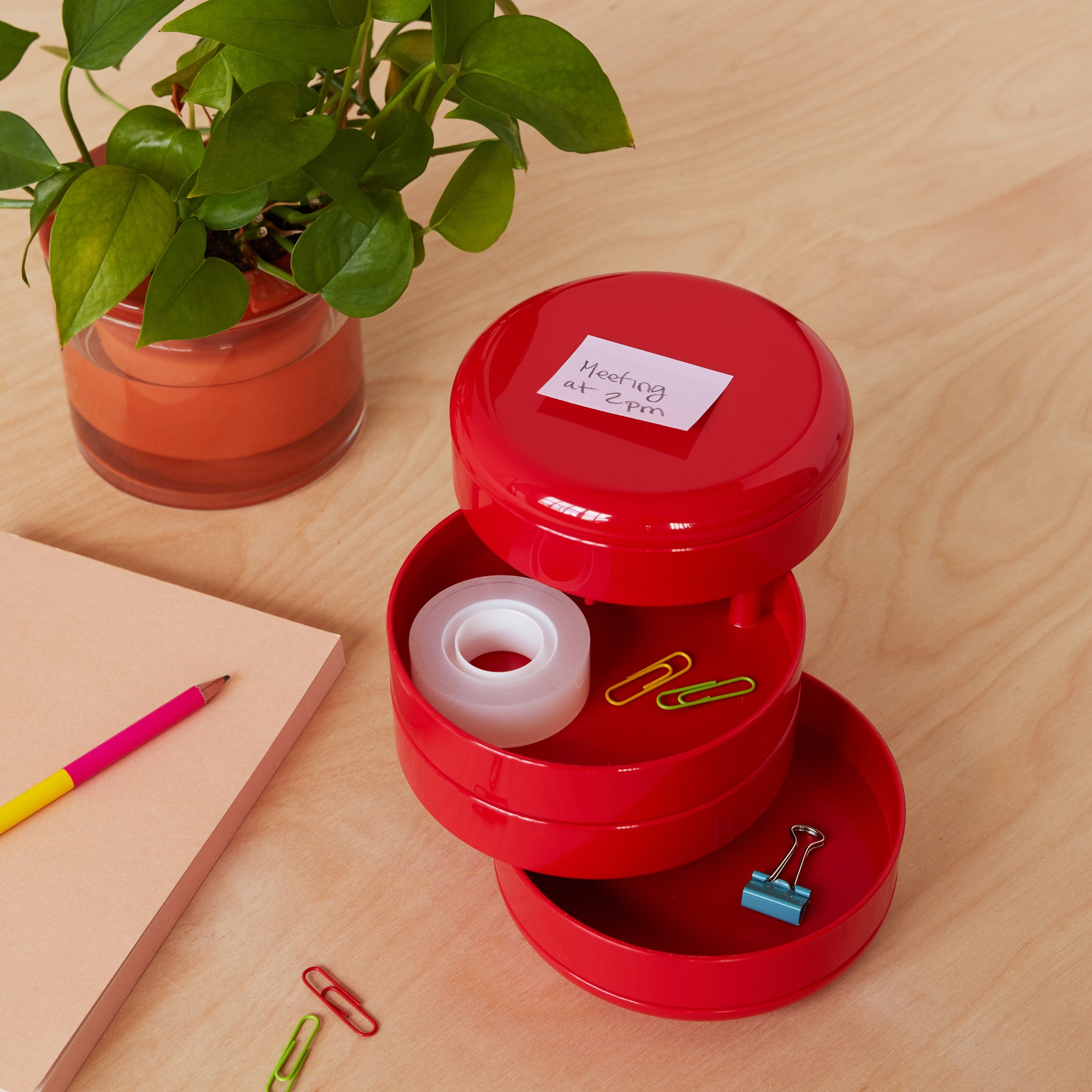 Rexite Multiplor Rotating Desk Organizer - Red - Image 2