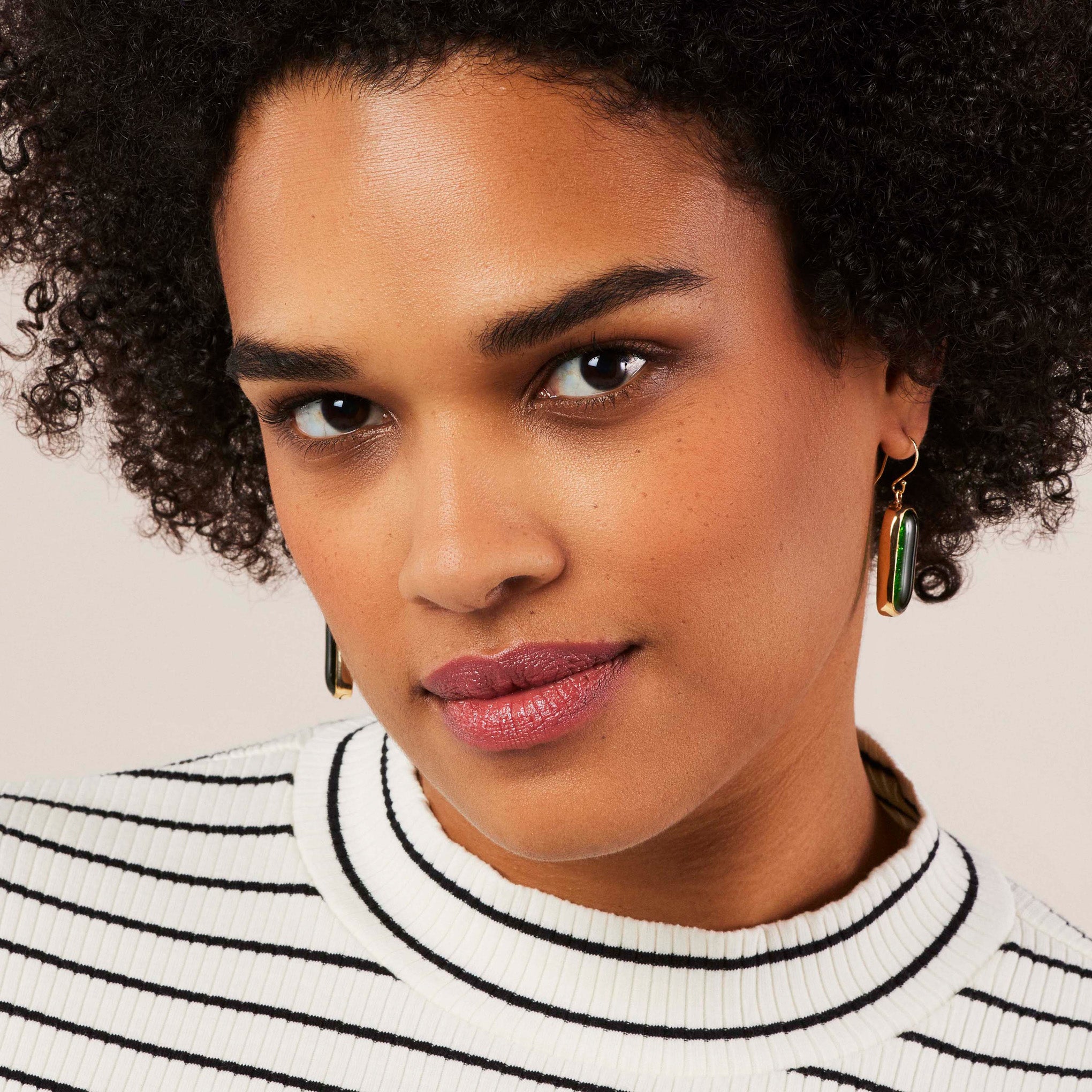 Soko Gold-Plated Umbo Drop Earrings - Gold/ Green - Image 4