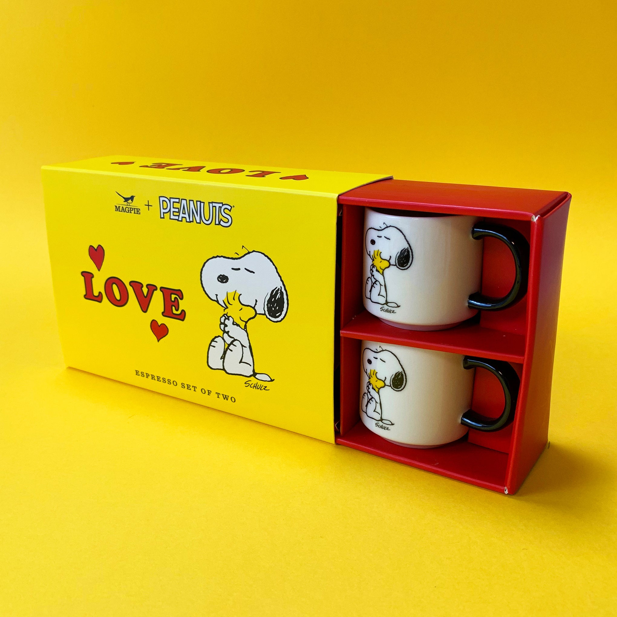 Snoopy Love Stacking Stoneware Espresso Cups & Saucers - Set of 2 - Image 5