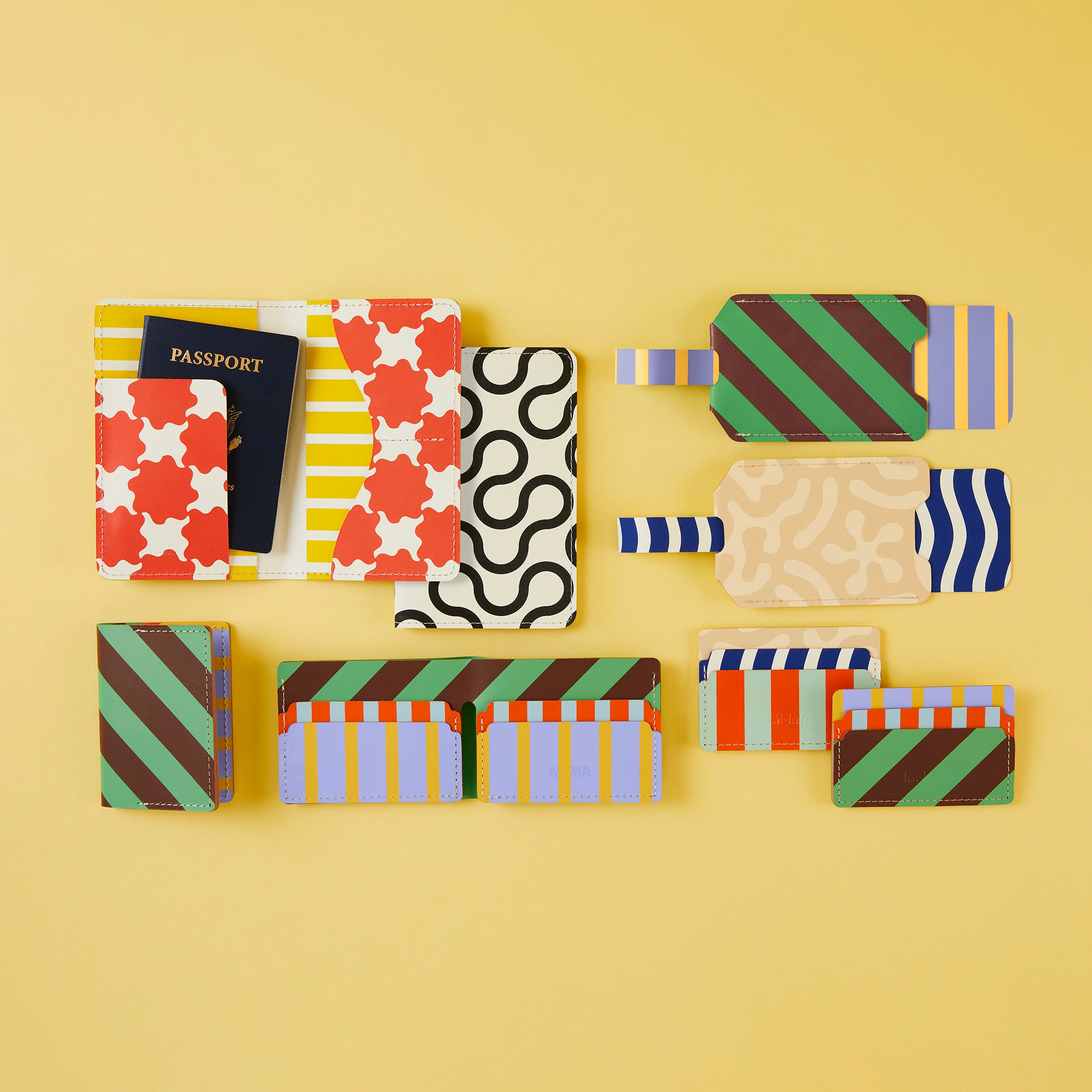 Dusen Dusen Recycled Leather Passport Case - Stripe - Image 4