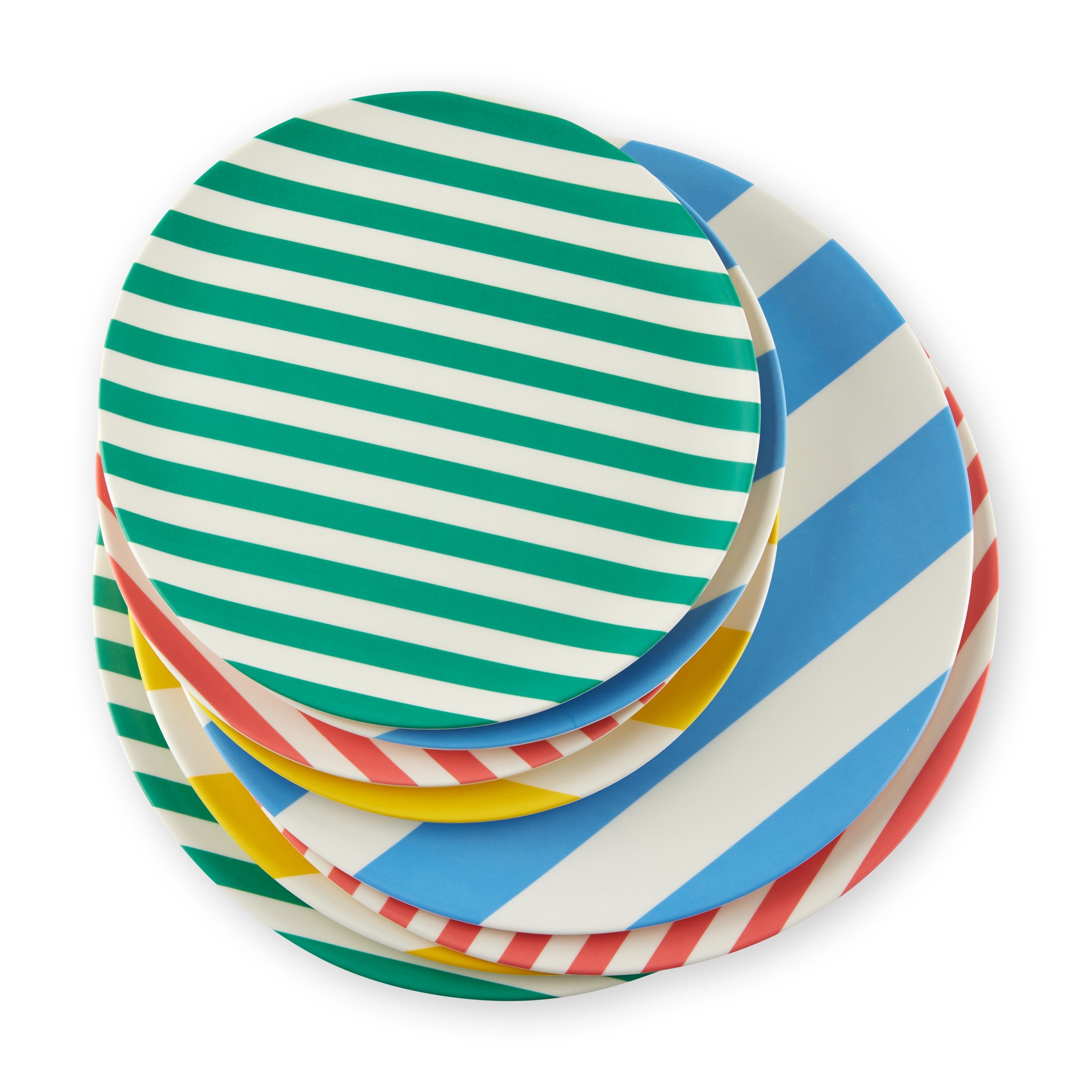 Bamboo Colorful Striped Dinnerware - Set of 4 - Dessert Plate - Image 4