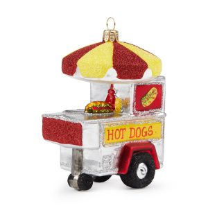NYC Glass Holiday Ornament - Hot Dog Cart
