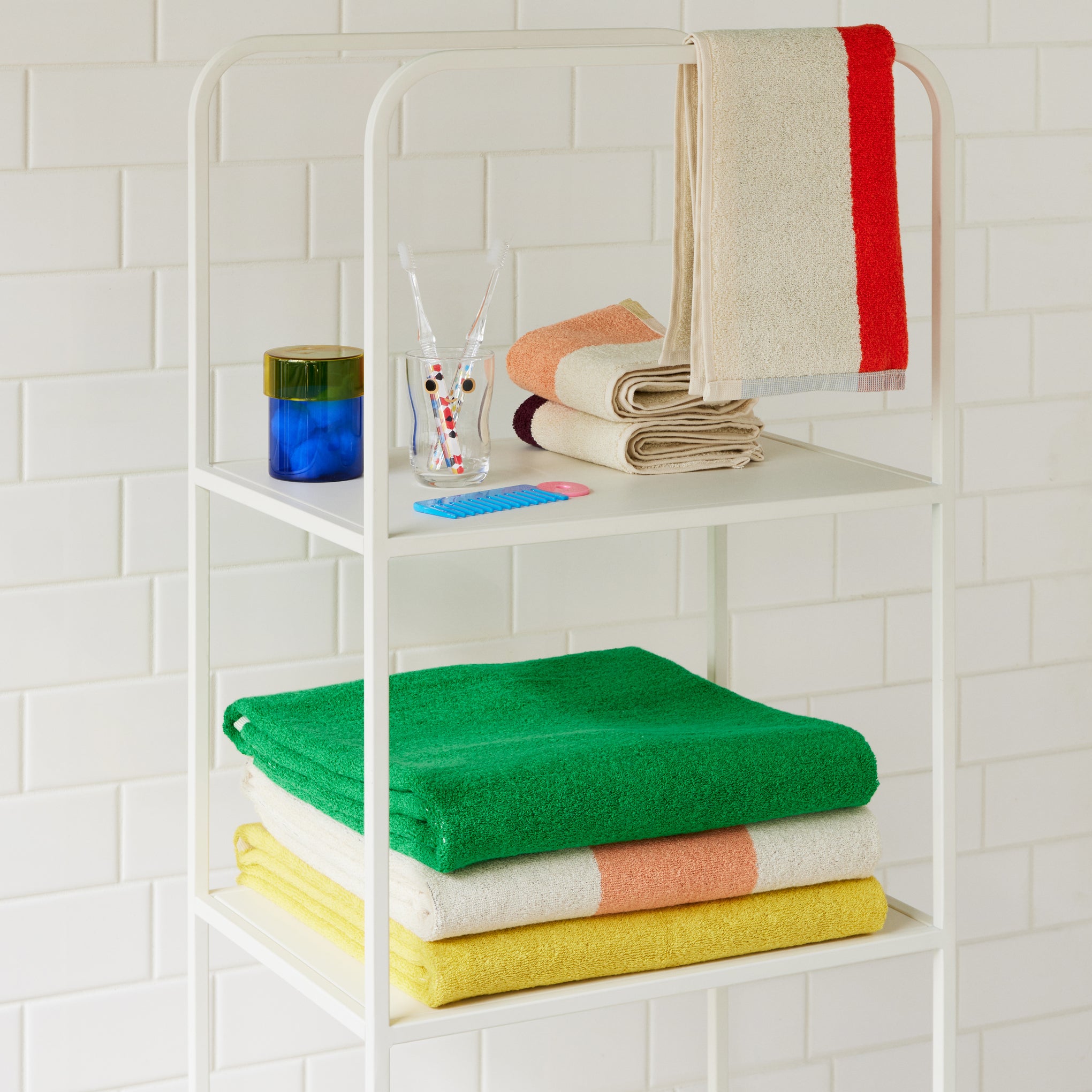 Martens Organic Cotton Towel - Yellow/ Bordeaux - Image 3