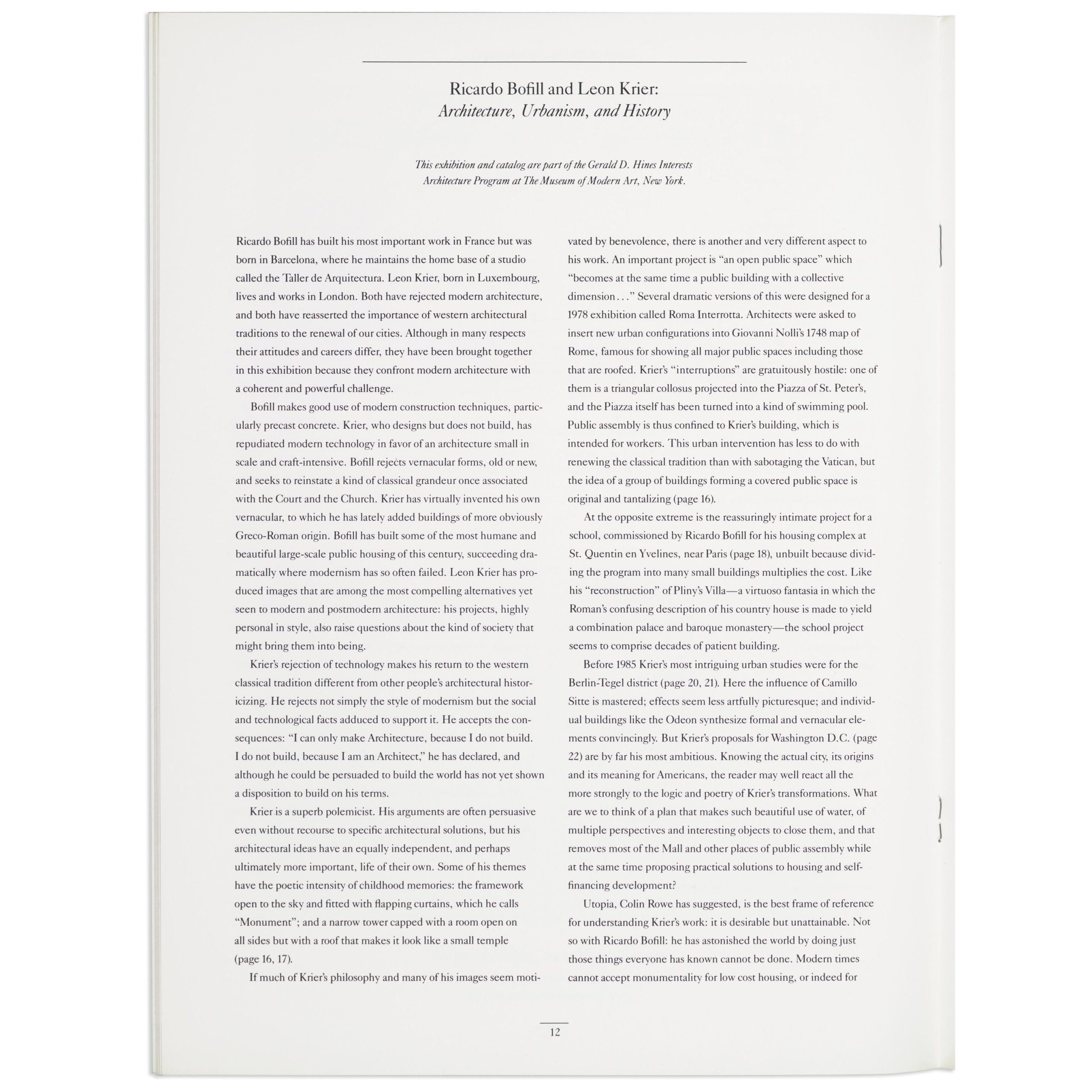 Ricardo Bofill and Leon Krier: Architecture. Urbanism. and History - Paperback - Image 5