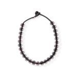 Glass Ball Strip Necklace - Black