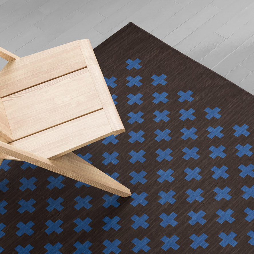 Maharam Alexander Girard Cotton Plus Rug - Sepia/ Turquoise Dark - Image 2