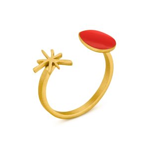 Joan Miró Gold-Plated Dot & Star Cuff Ring