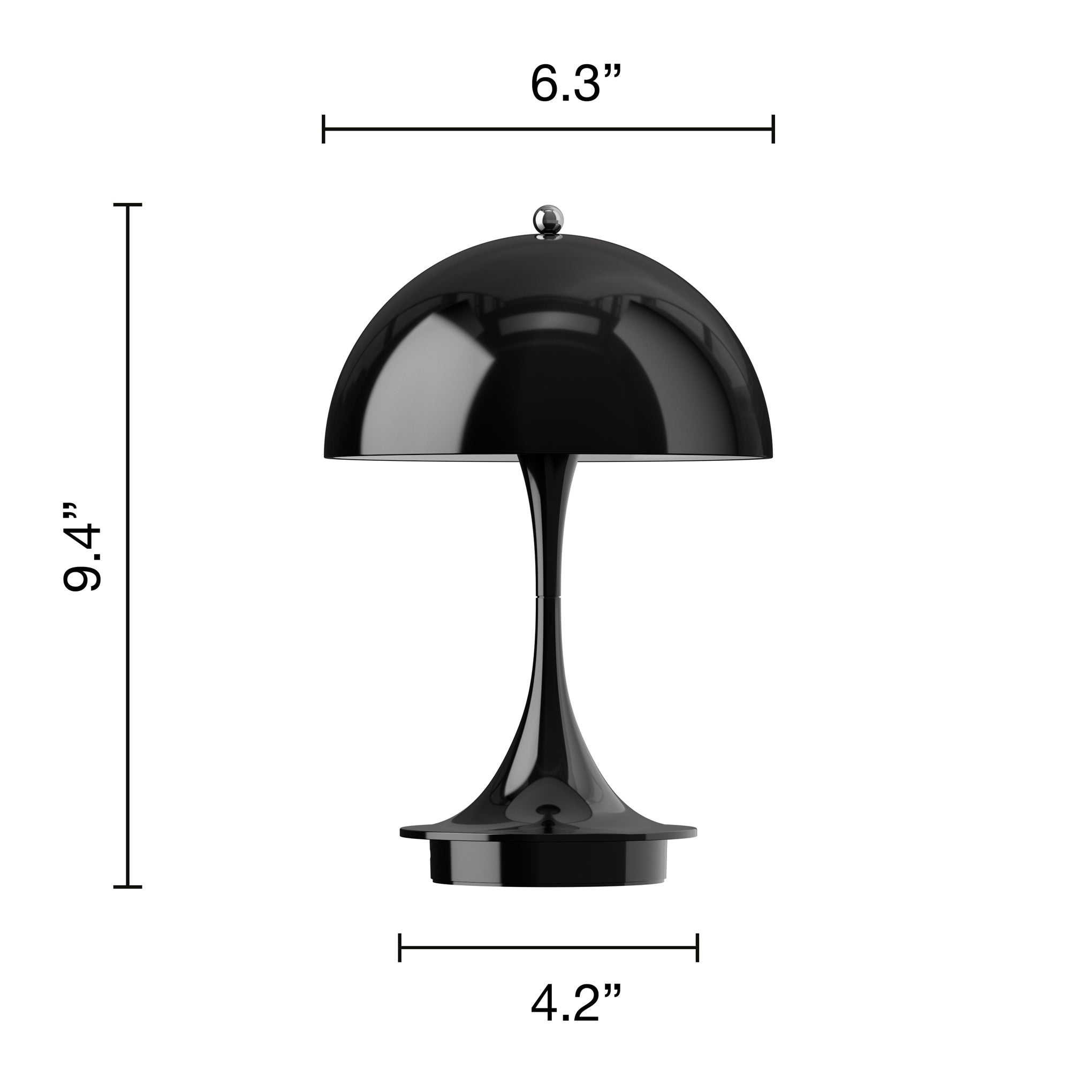 Panthella 160 Portable Table Lamp - Black - Image 4