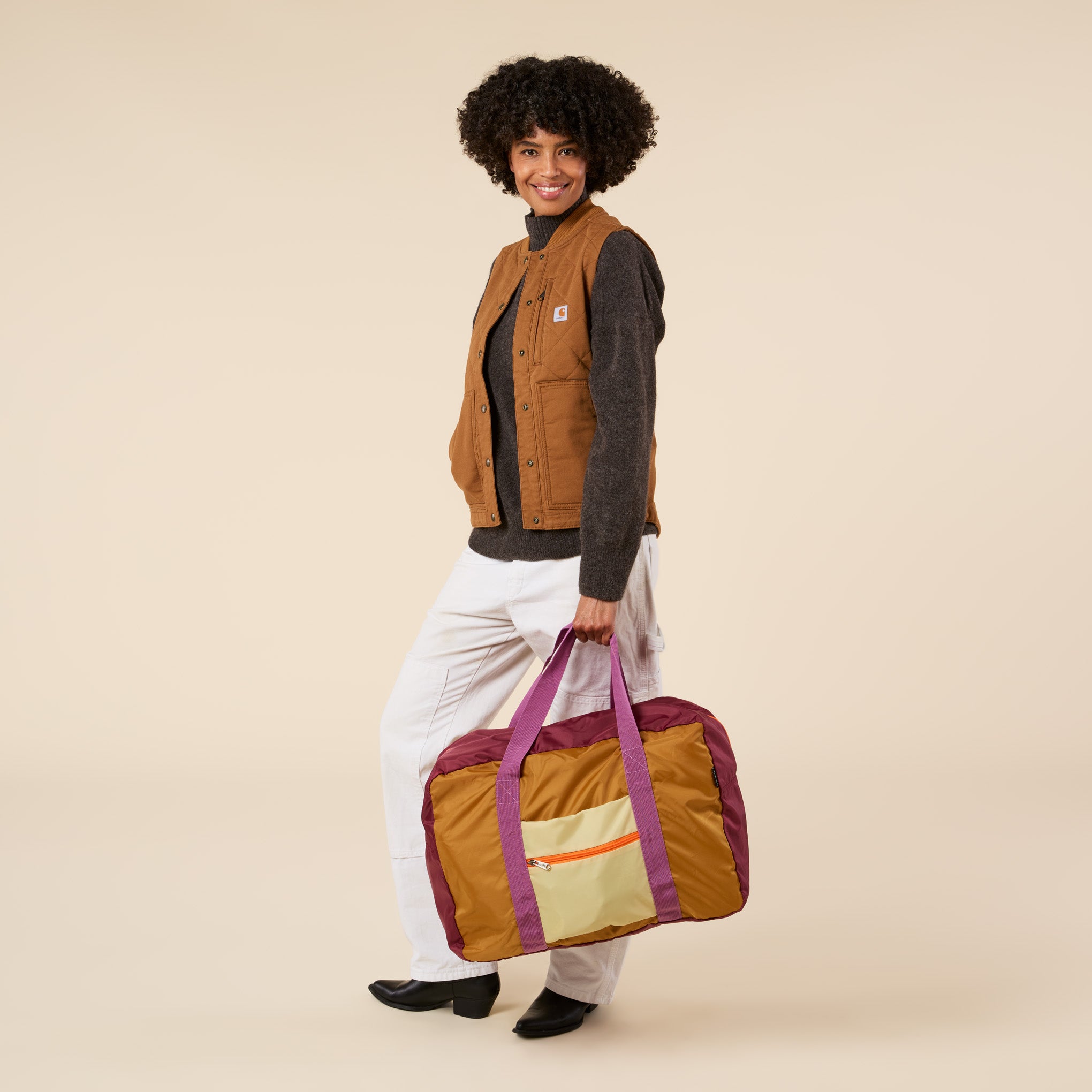 Remember Duffle Travel Bag - Purple/ Goldenrod - Image 2