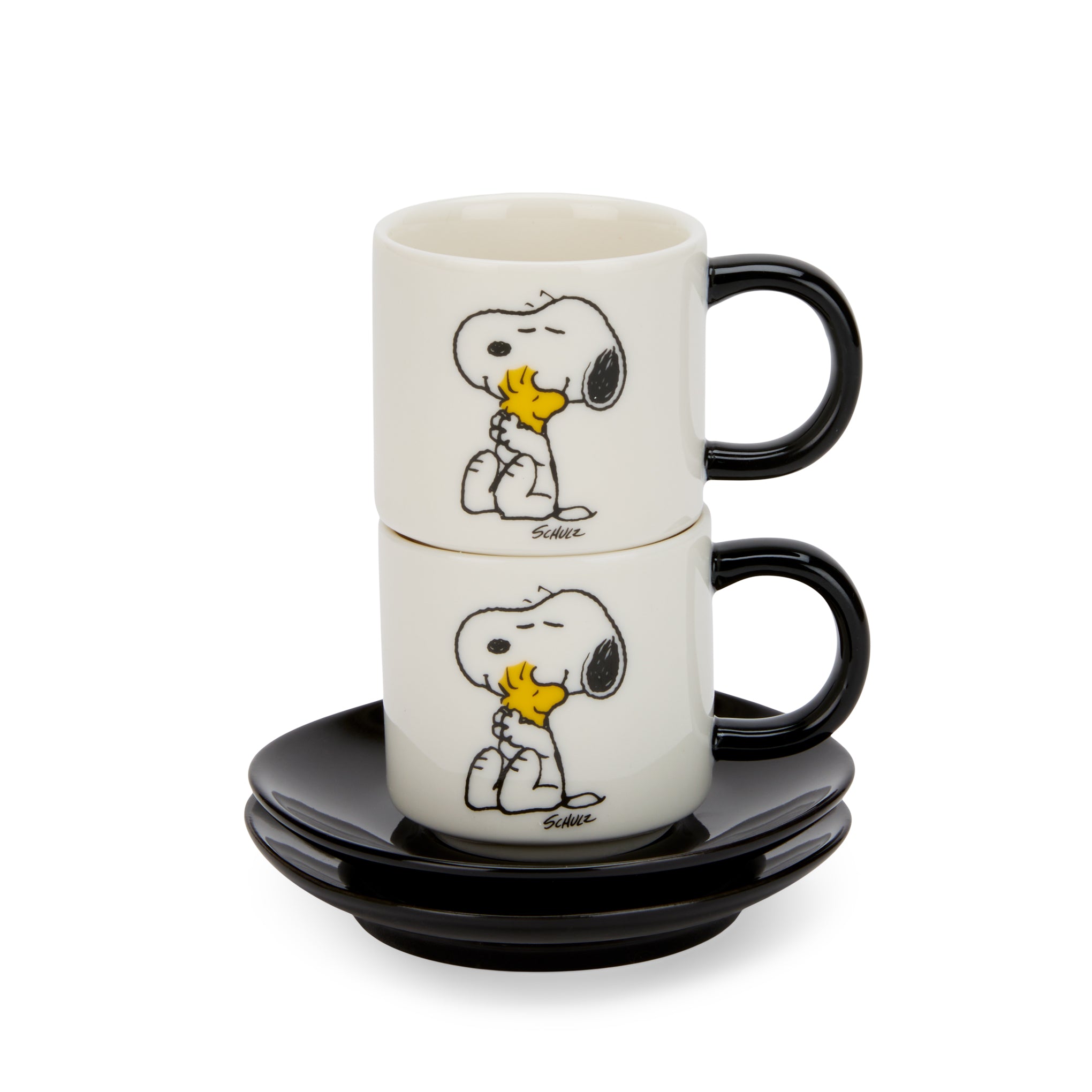 Snoopy Love Stacking Stoneware Espresso Cups & Saucers - Set of 2 - Image 3