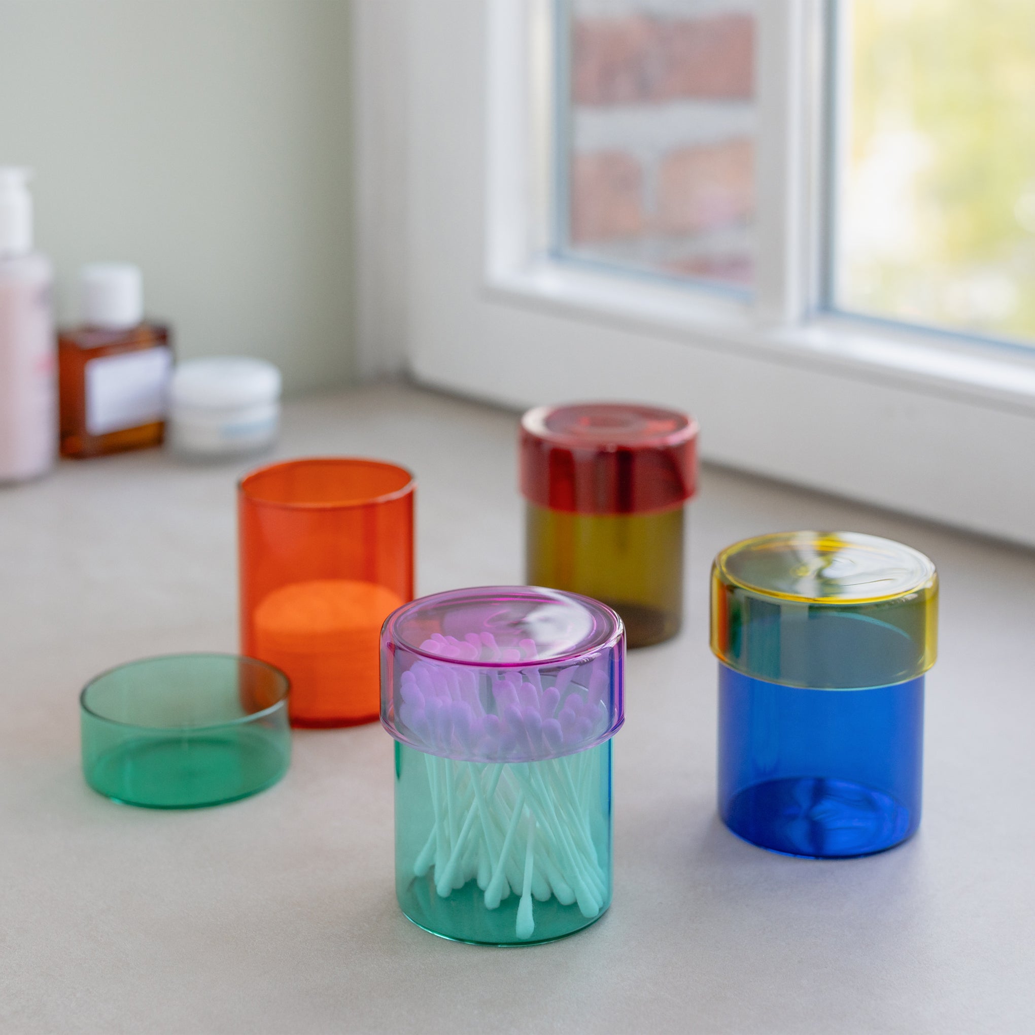 Multicolor Glass Jars - Set of 4 - Image 4