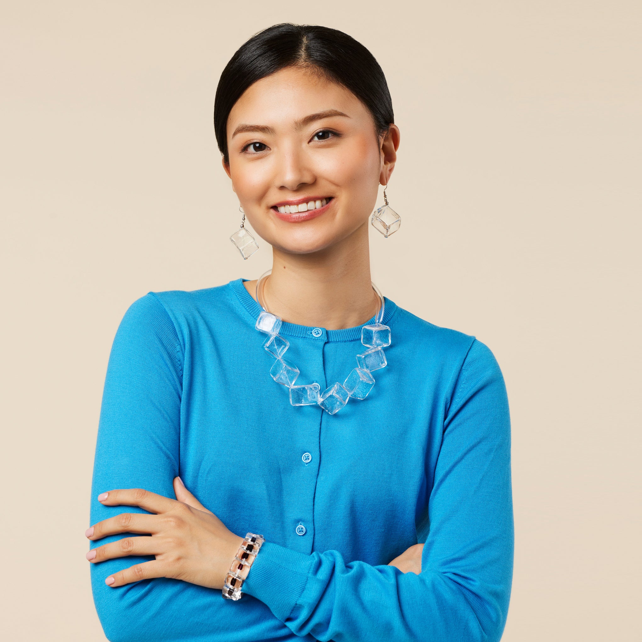 Cubo Glass Ice Cube Earrings - Image 3