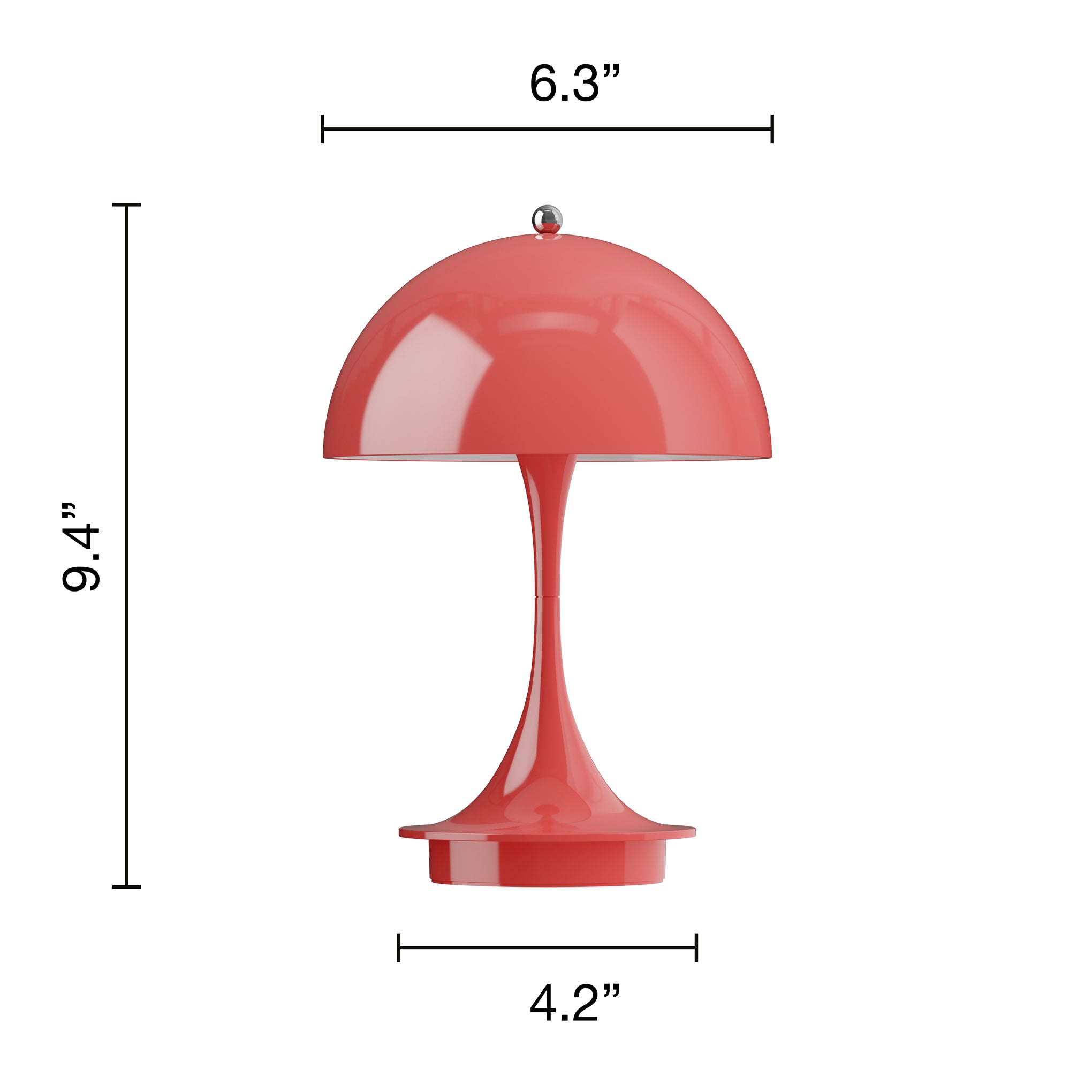 Panthella 160 Portable Table Lamp - Coral - Image 4