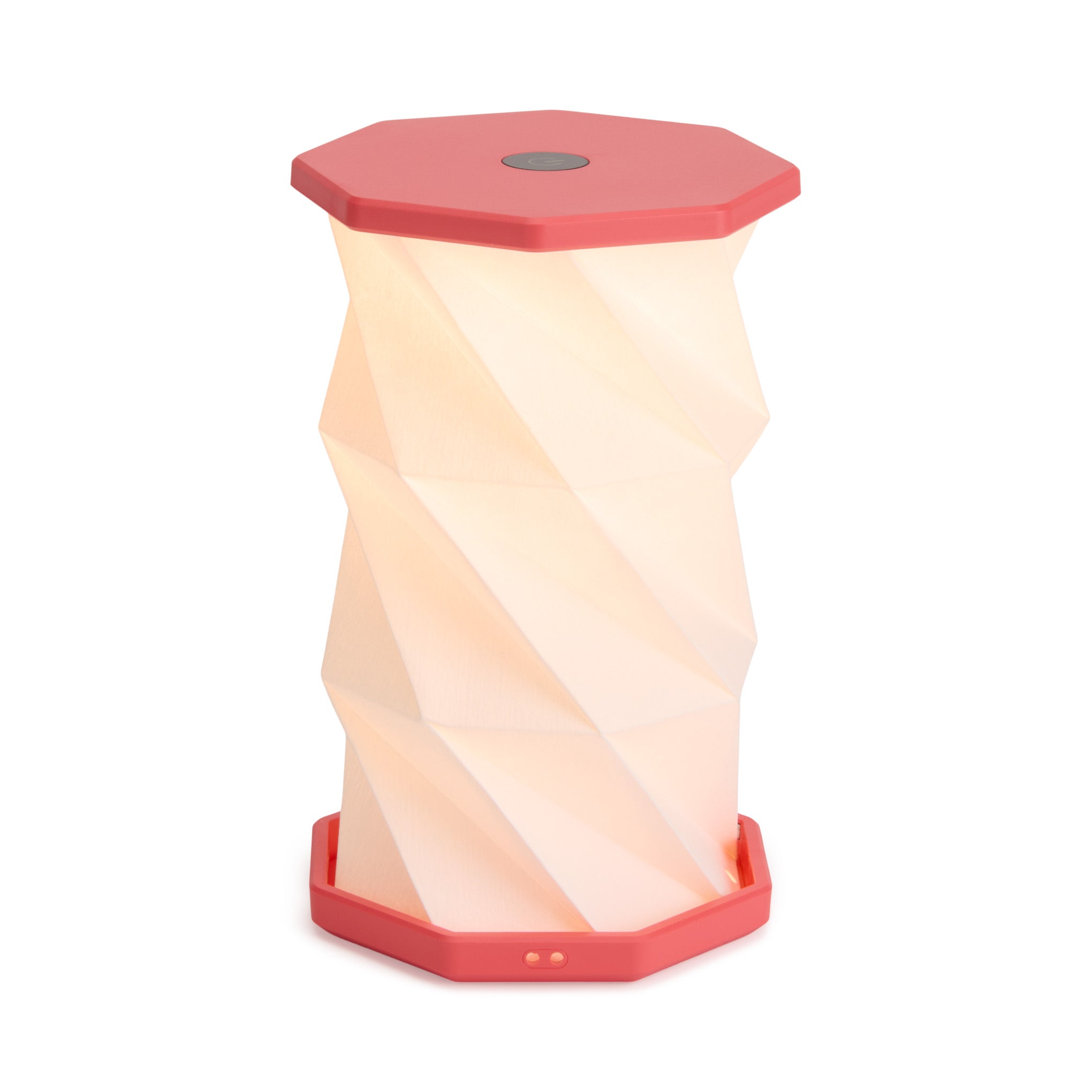 Twist Hexagon Portable Table Lamp - Coral Red