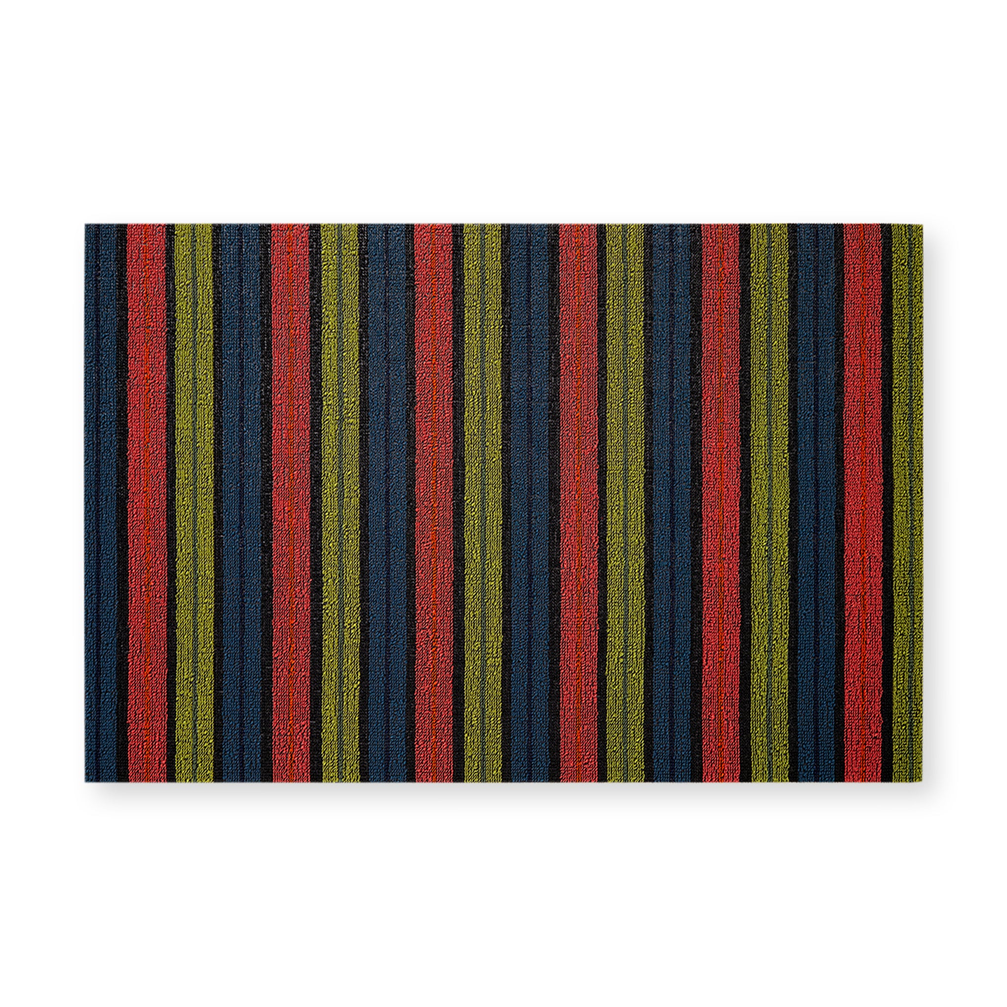 Chilewich Ribbon Stripe Shag Floor Mat - Limelight