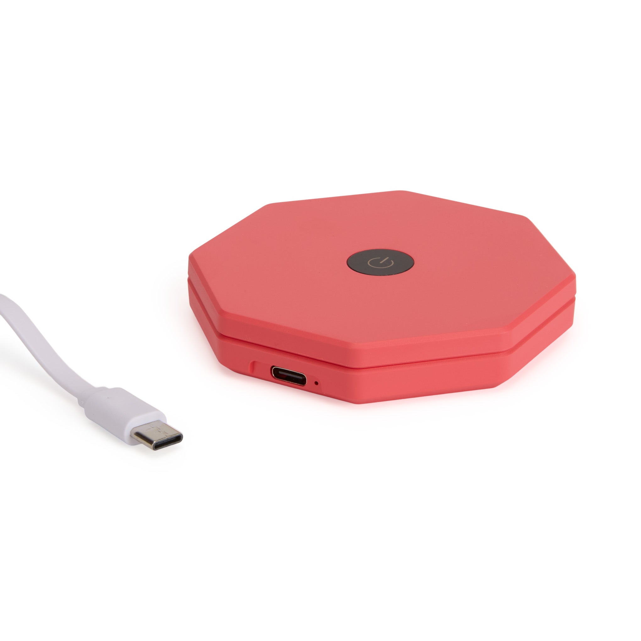 Twist Hexagon Portable Table Lamp - Coral Red - Image 8