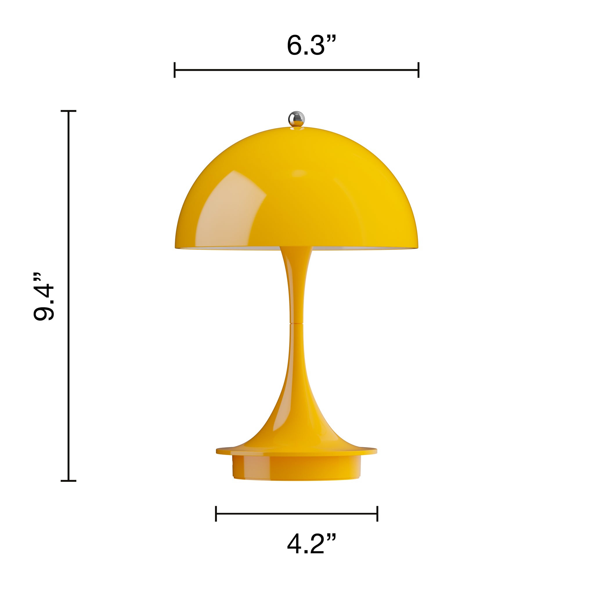 Panthella 160 Portable Table Lamp - Yellow - Image 4
