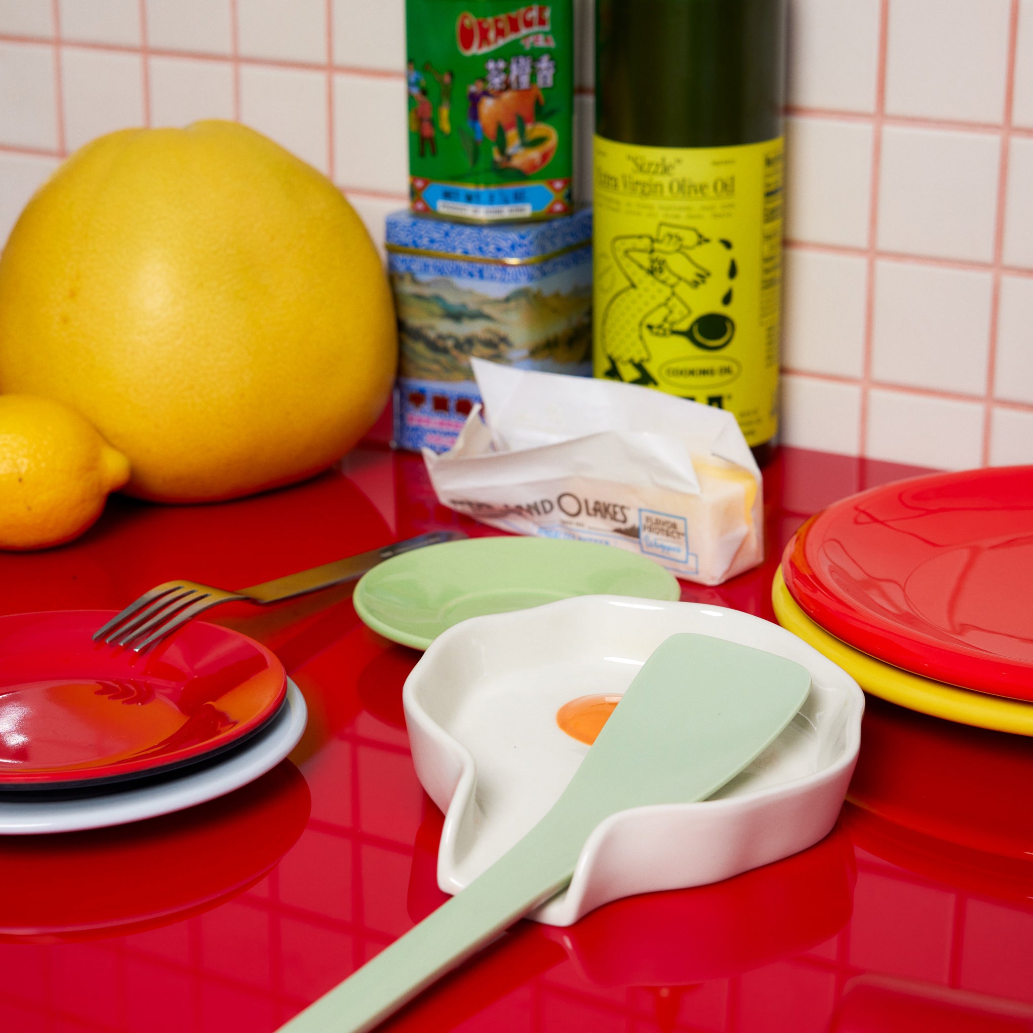 Sunny Side Up Egg Stoneware Spoon Rest - Image 2