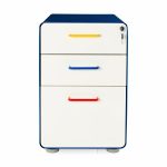 Poppin Stow 3-Drawer File Cabinet - Red/ Blue/ Yellow
