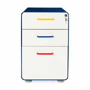 Poppin Stow 3-Drawer File Cabinet - Red/ Blue/ Yellow