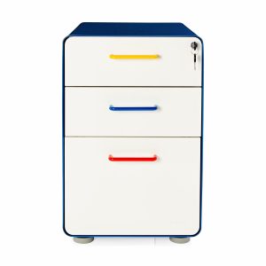 Poppin Stow 3-Drawer File Cabinet - Red/ Blue/ Yellow