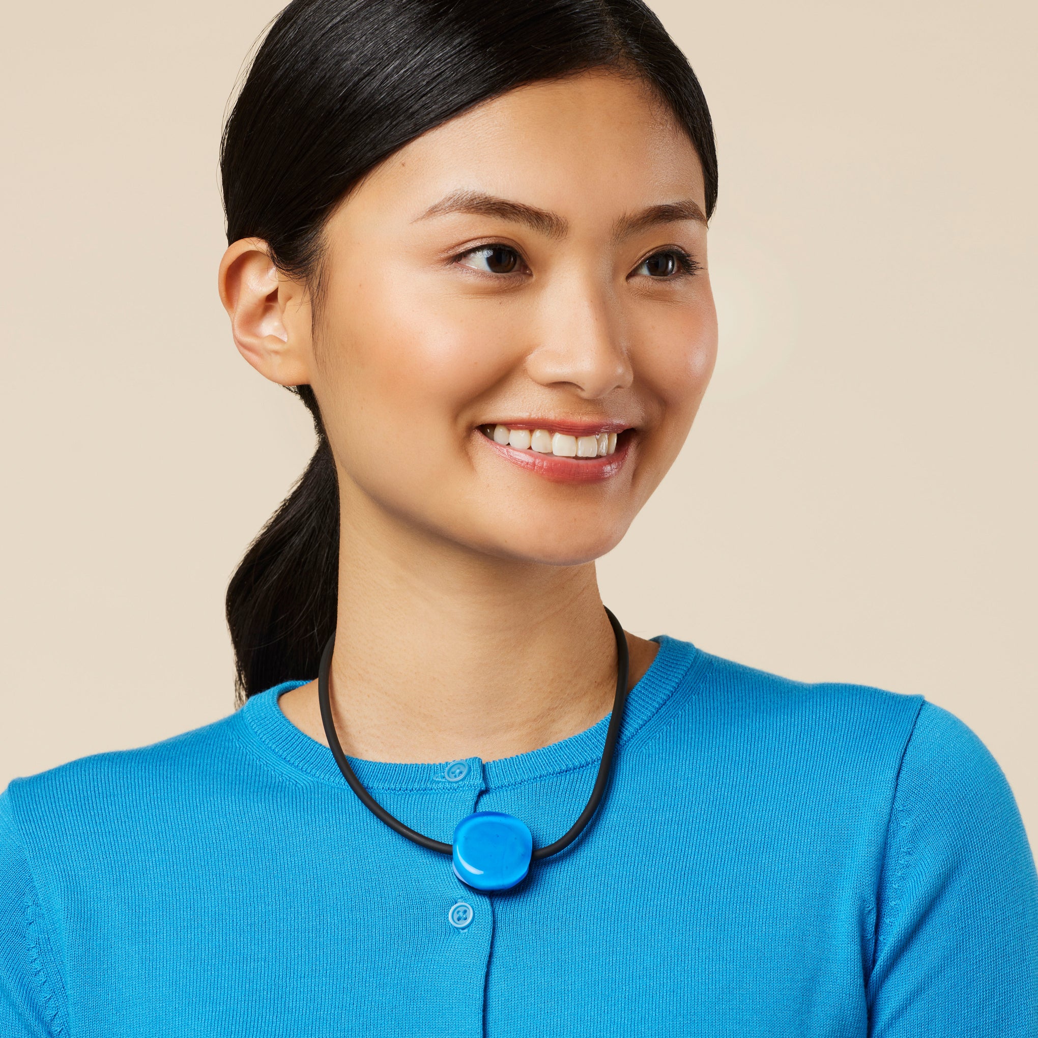 Bonbon Glass Necklace - Purple/ Turquoise - Image 6