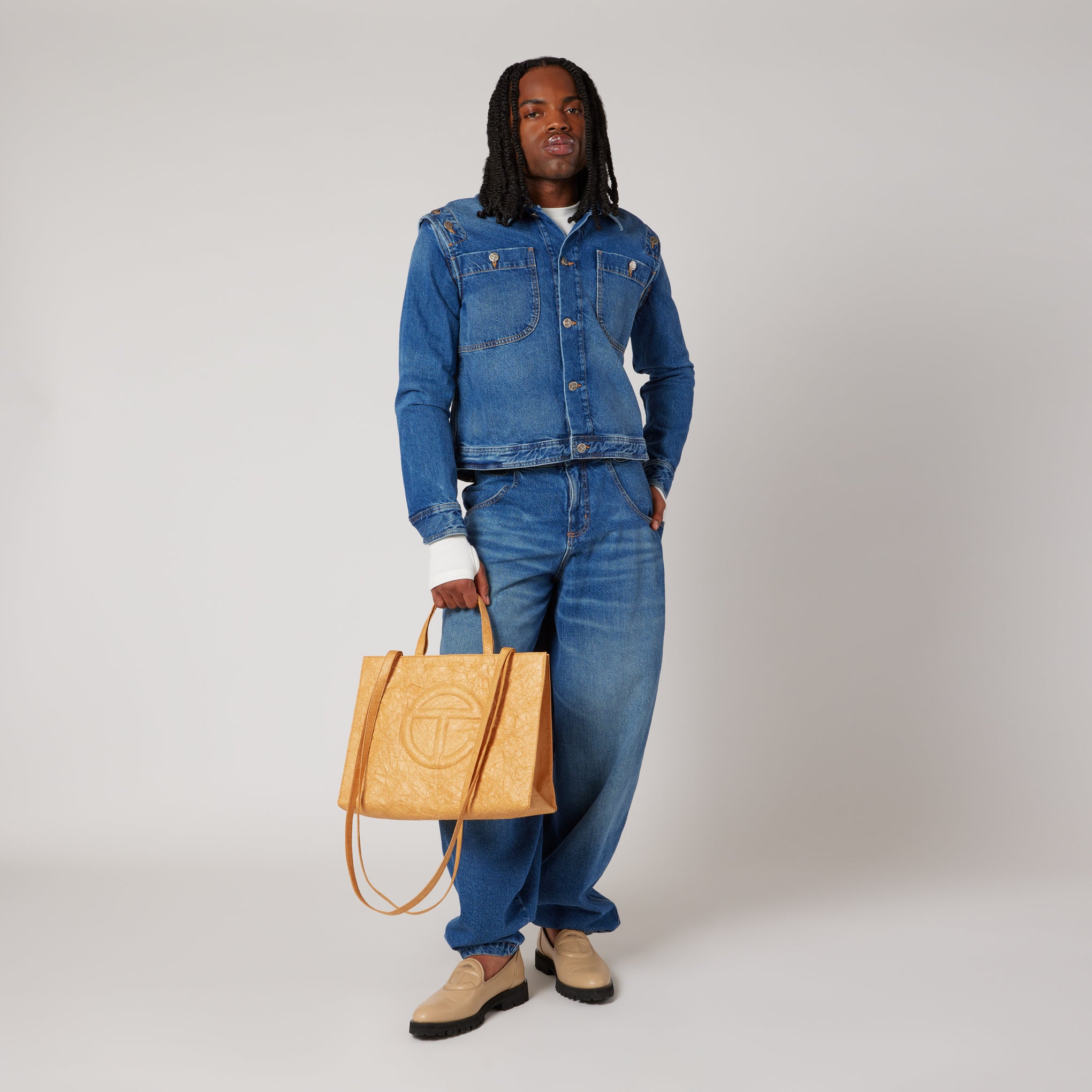 Telfar Tyvek Shopping Bag - Brown - Image 14