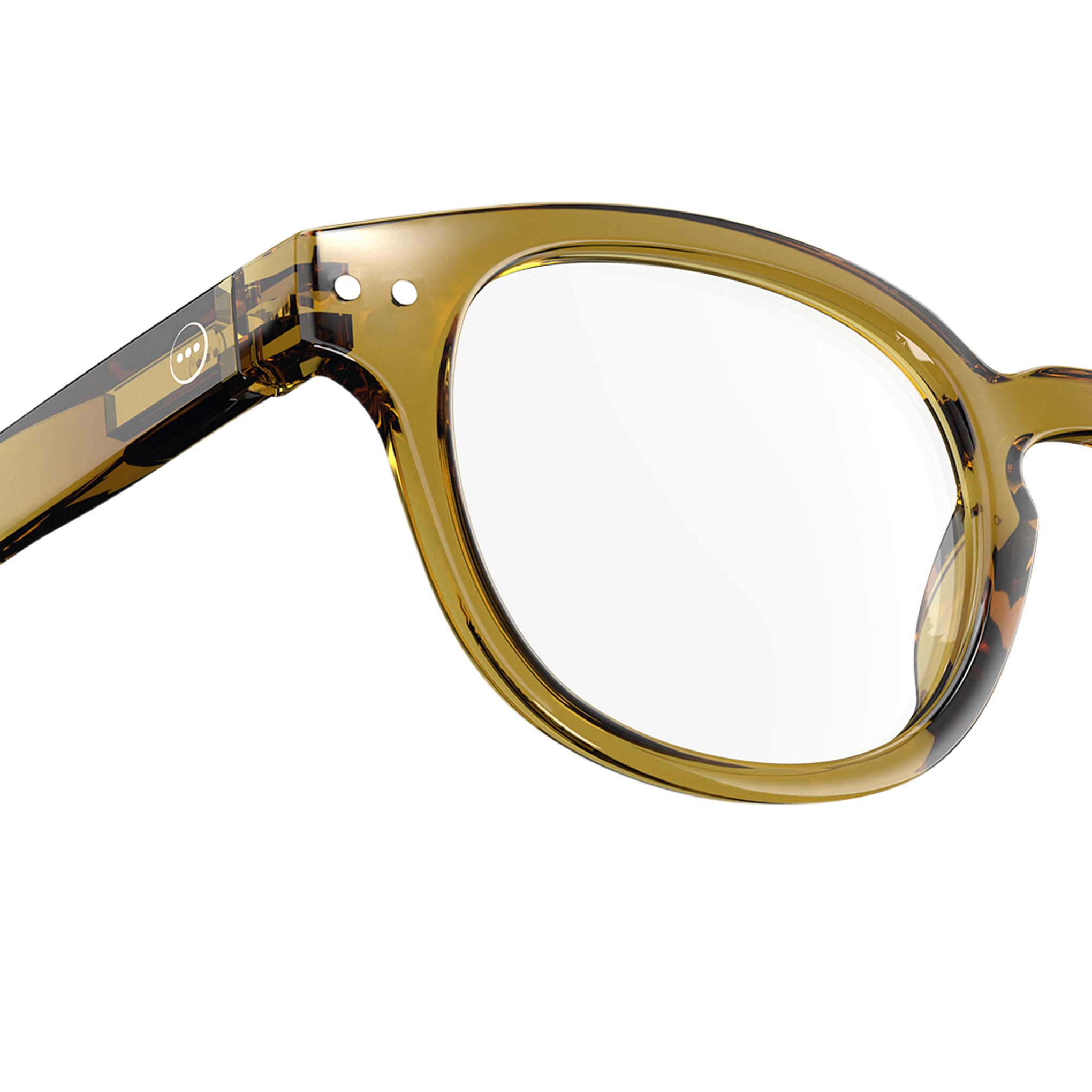 IZIPIZI Rounded-Edge Square Reading Glasses #C - Golden Green - Image 3