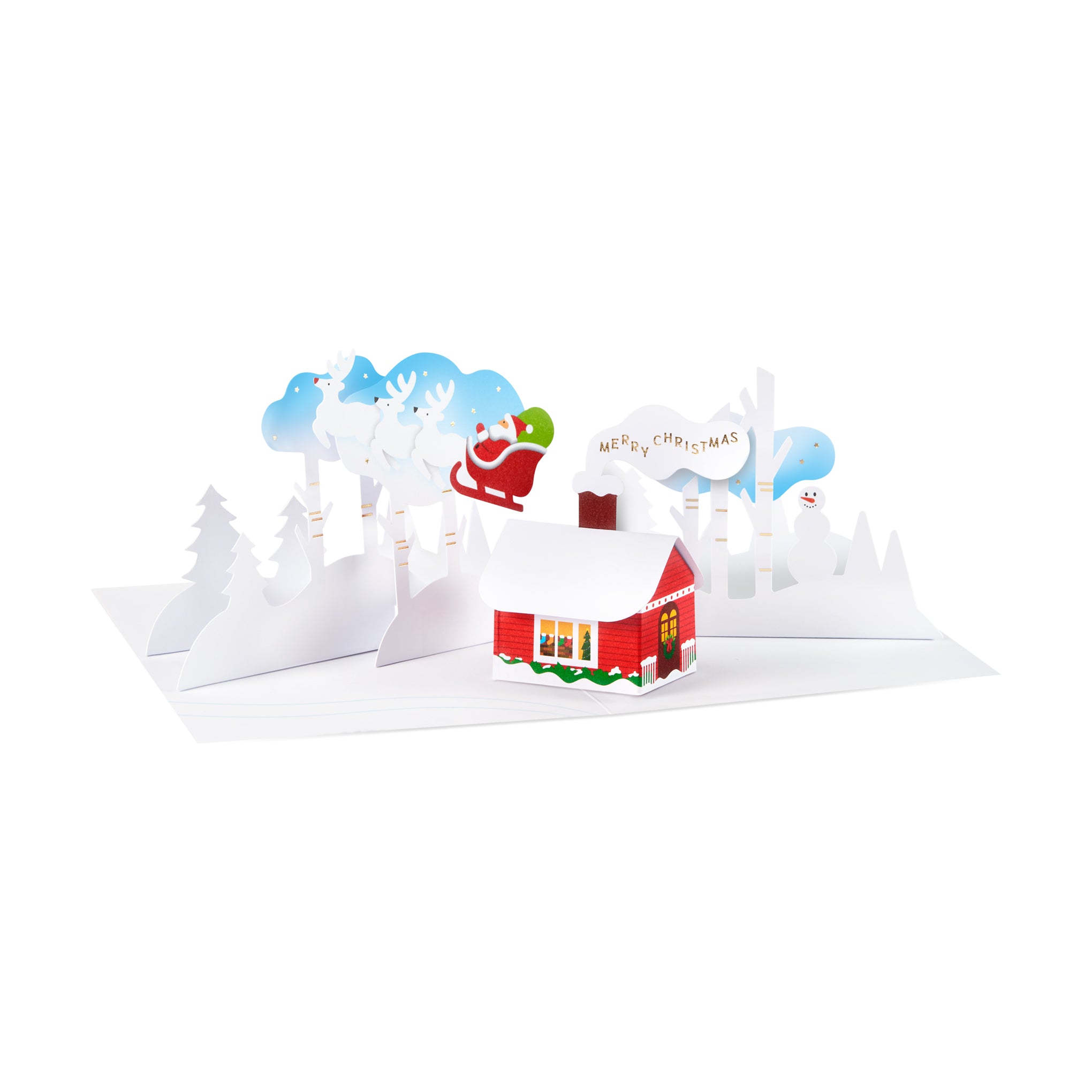 Christmas Cabin Holiday Pop-Up Cards - Set of 8