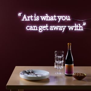 Andy Warhol Art Is What You Can Get Away With Quote Neon Sign